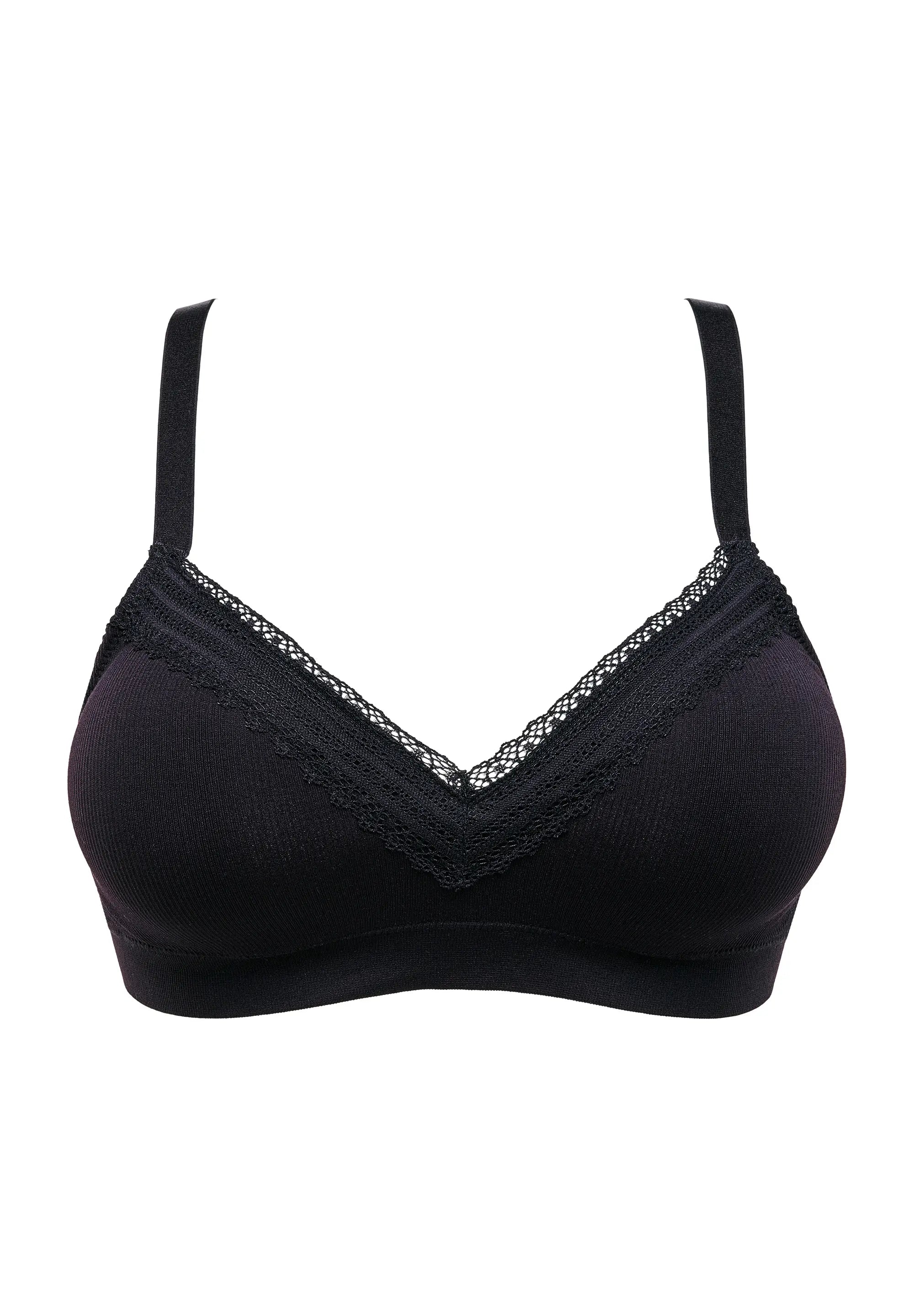 Packshot brassière noire à coques