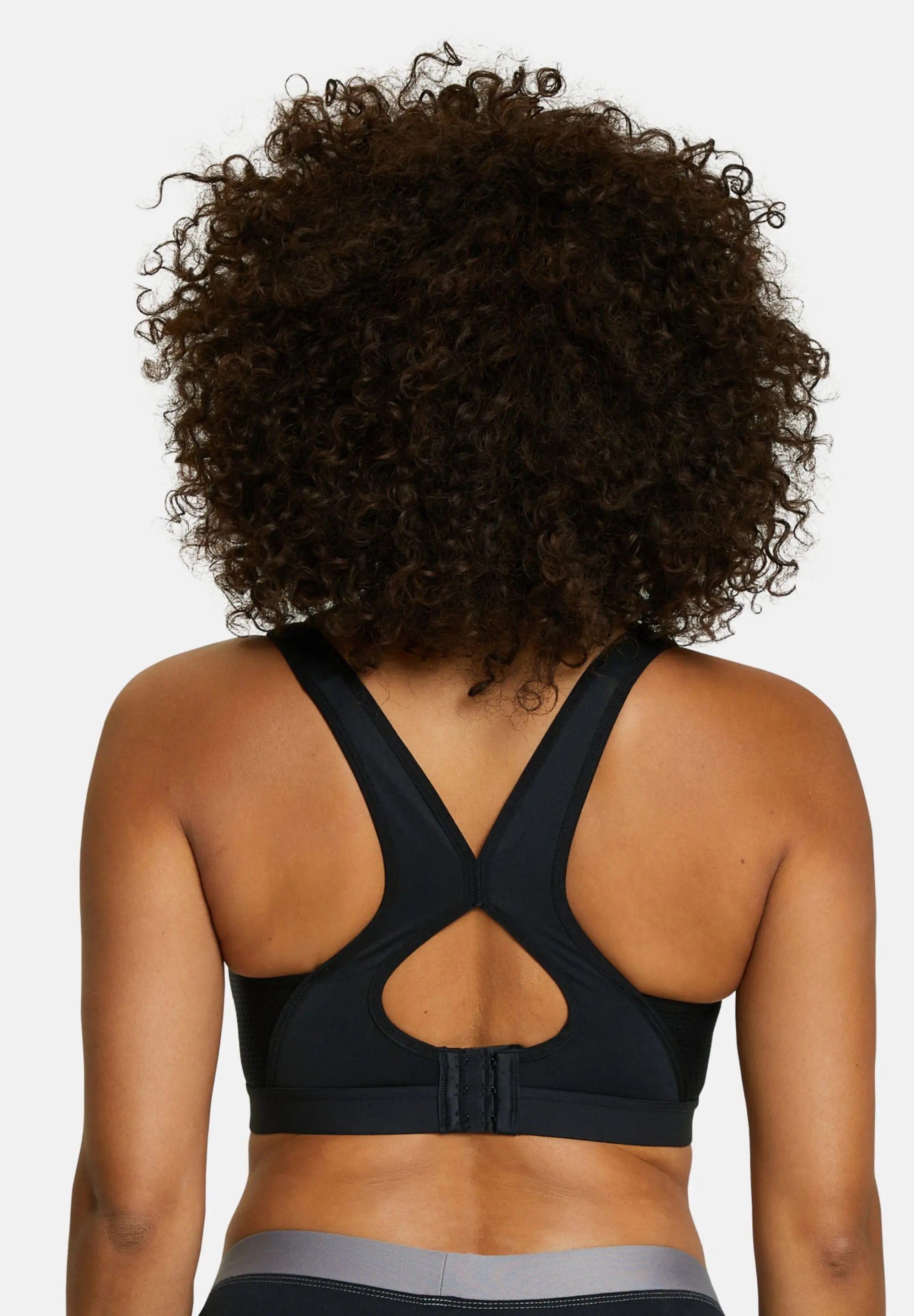 brassière de sport - noir et turquoise - de dos