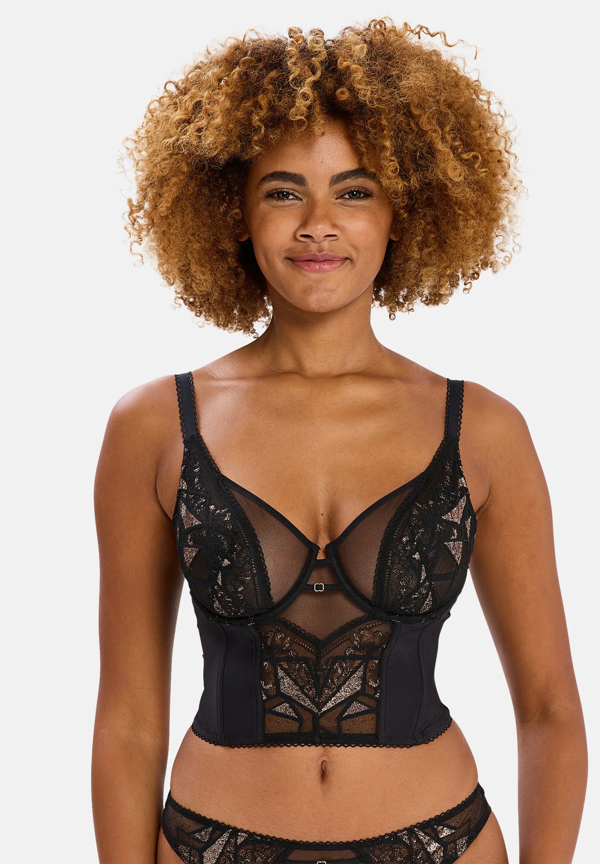 Bustier Bra Désiré Black & Copper Lurex