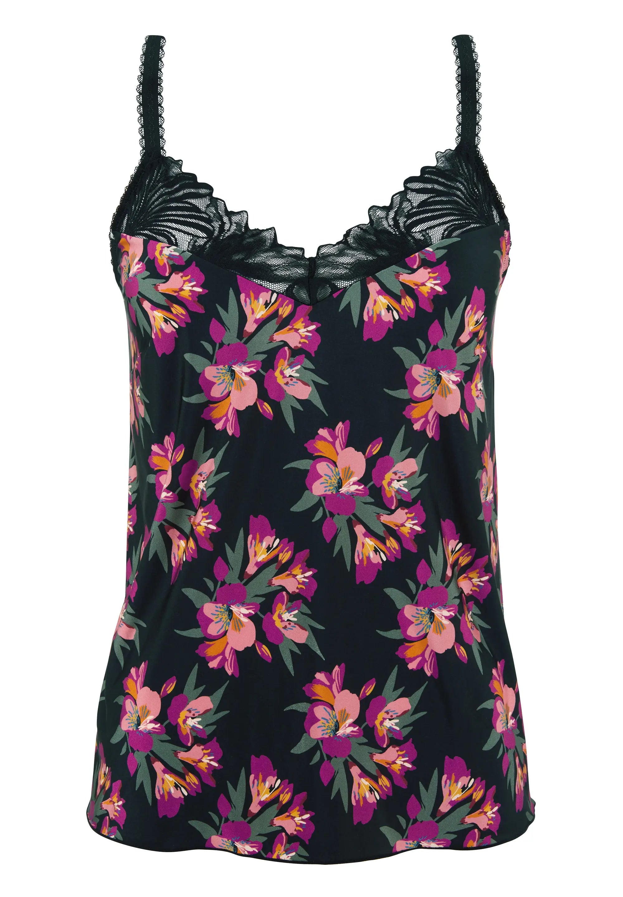 Caraco Oriane Bouquets Schwarz & Rosa