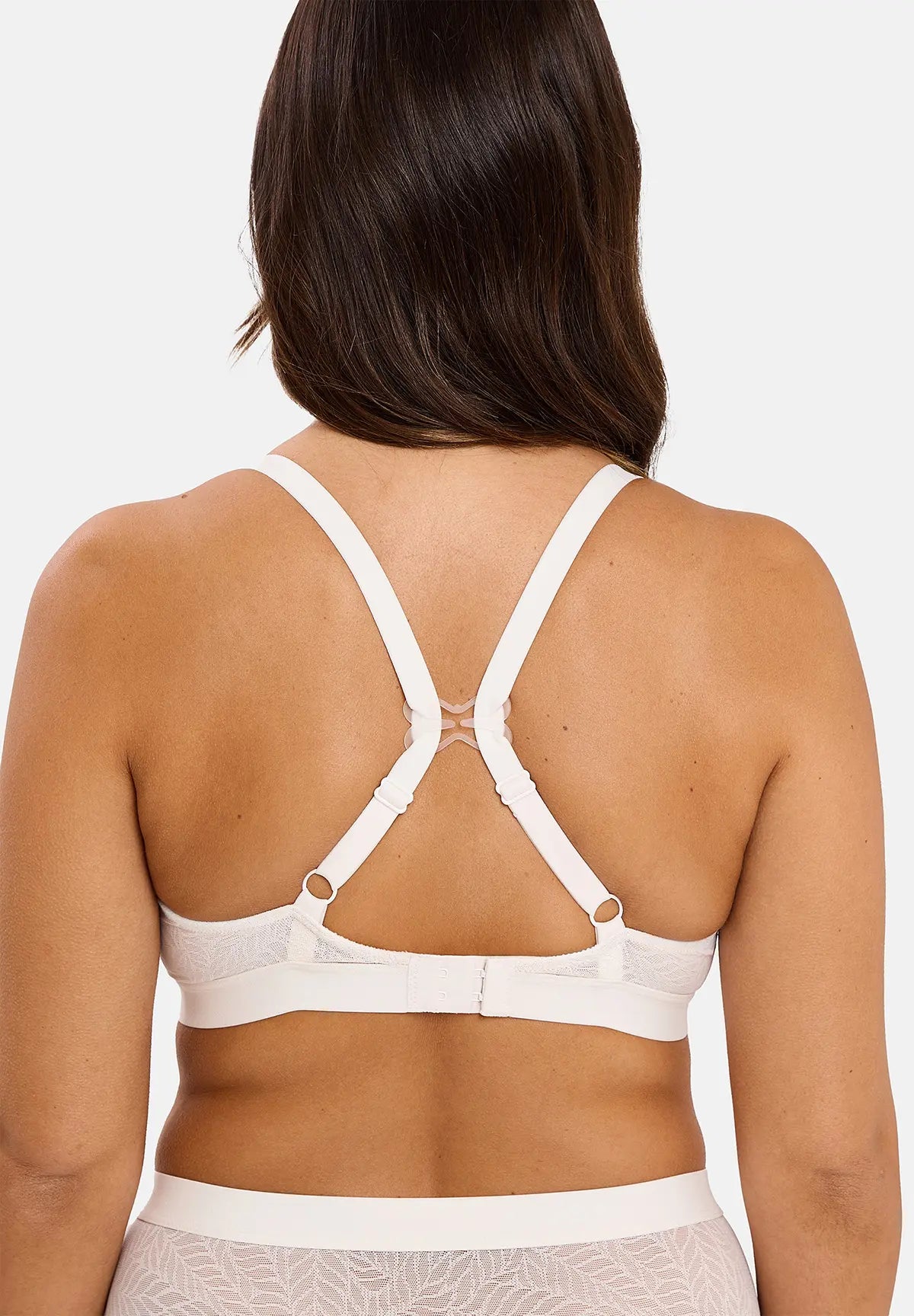 Pack of 2 bra crossing strap clips Black / transparent