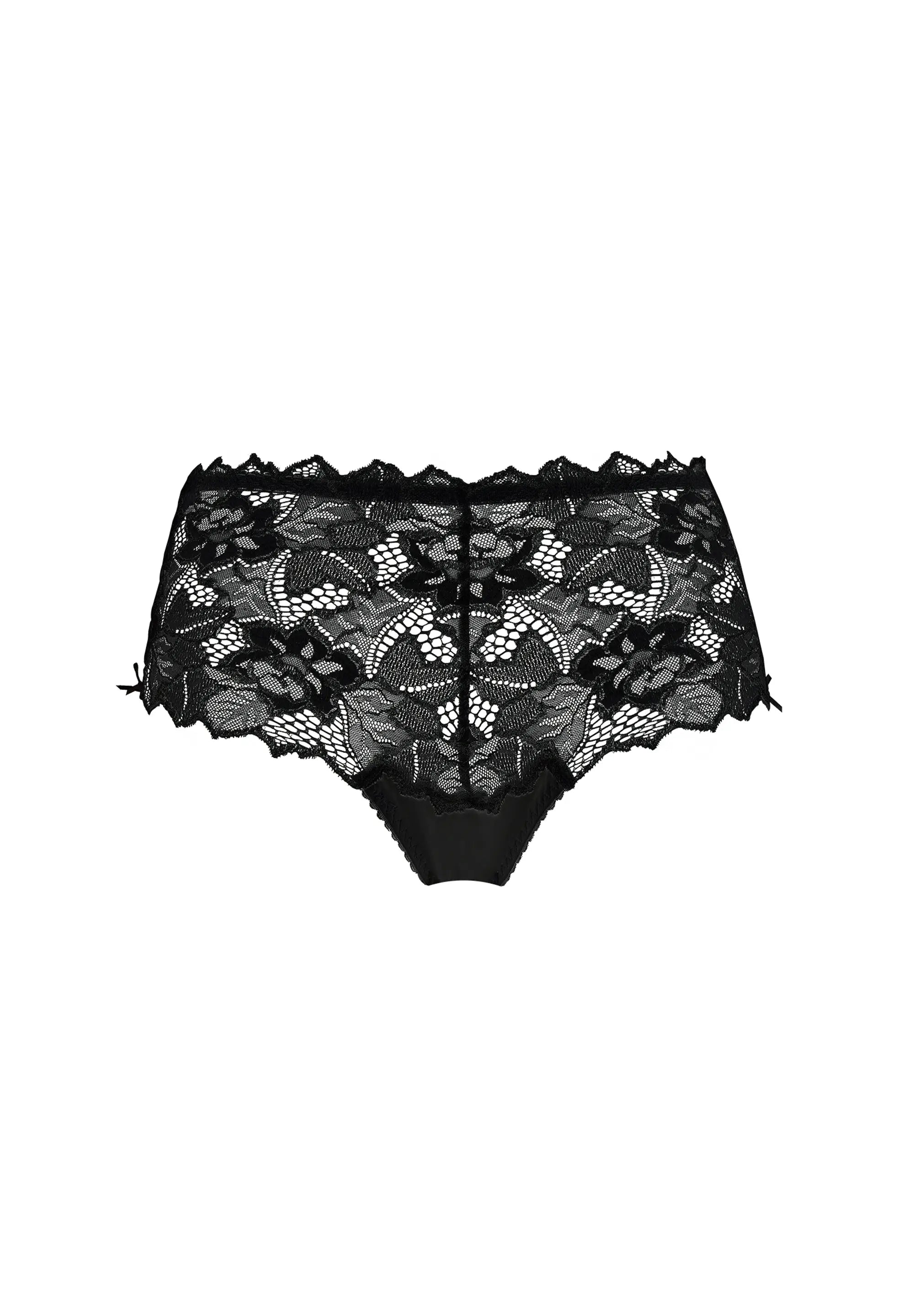 Packshot culotte noire pour femme à dentelle
