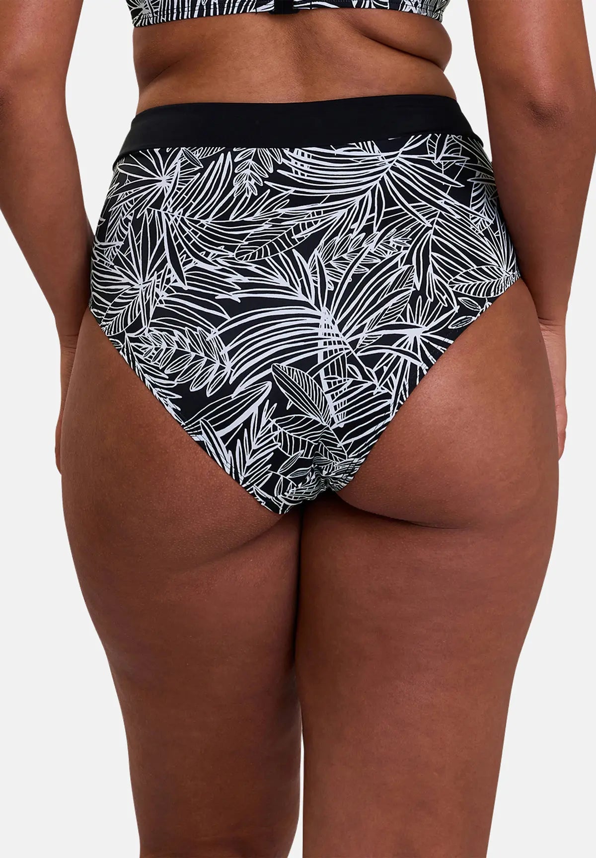 Culotte taille haute de bain - imprimé palmier - vu de dos