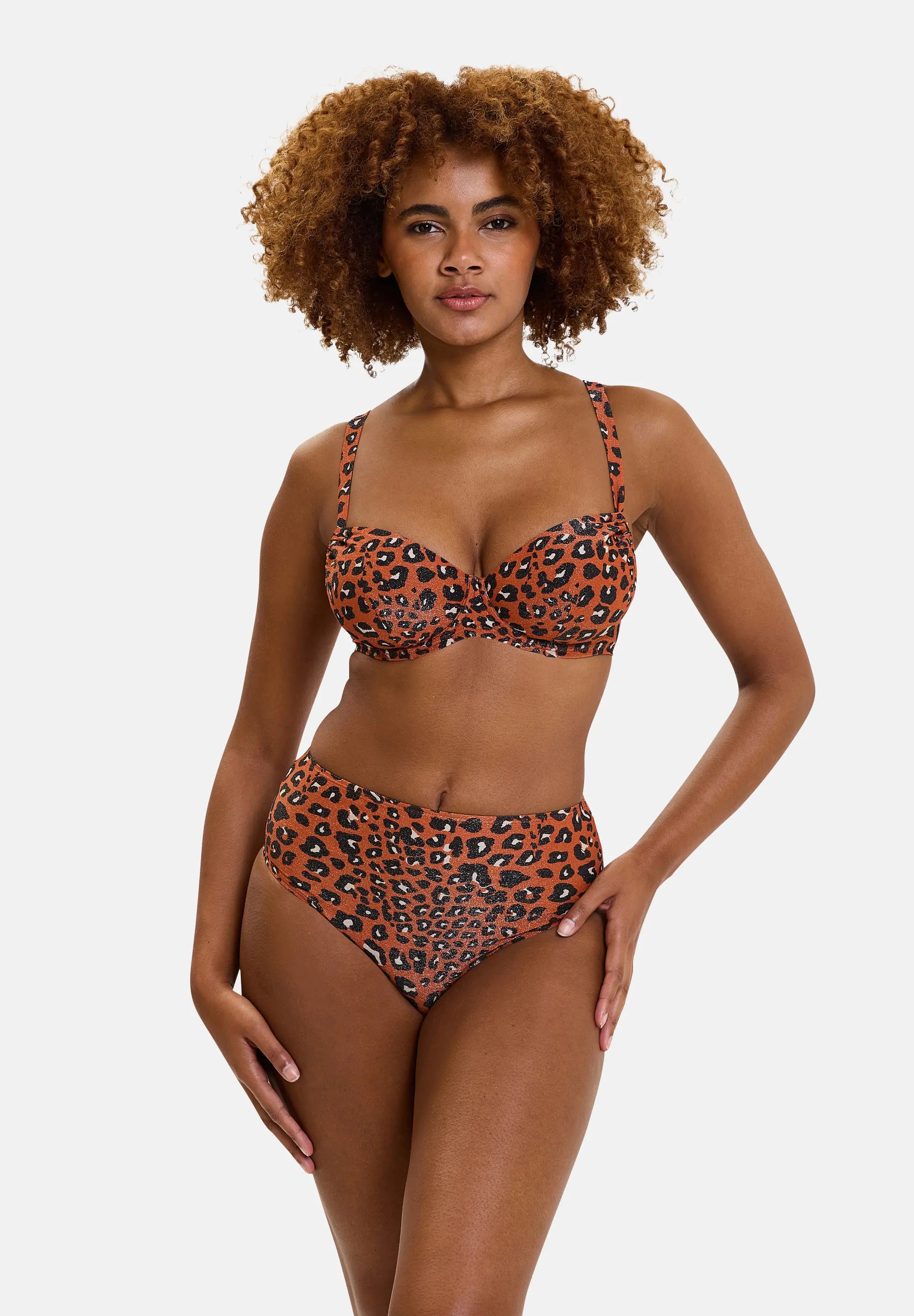 Culotte de bain taille haute Langkawi Imprimé Animal Terracota