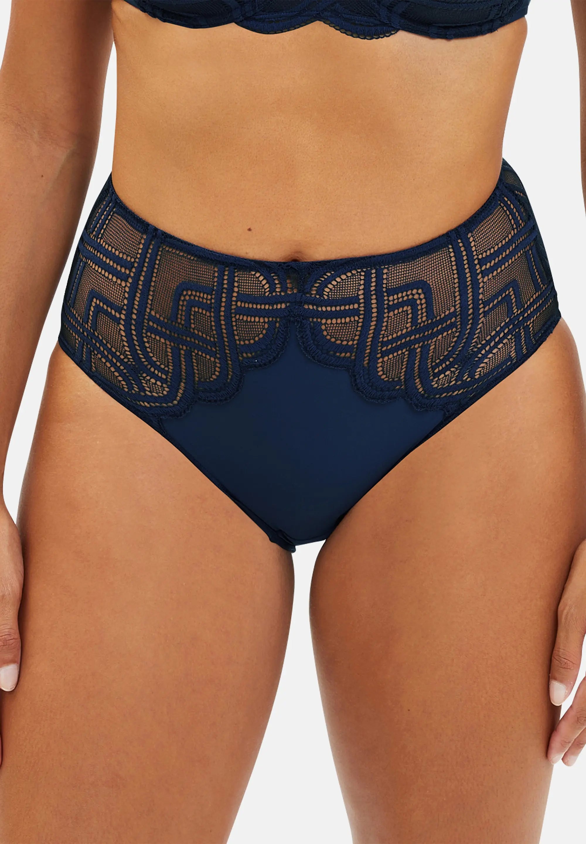 Culotte taille haute pour femme - bleu marine
