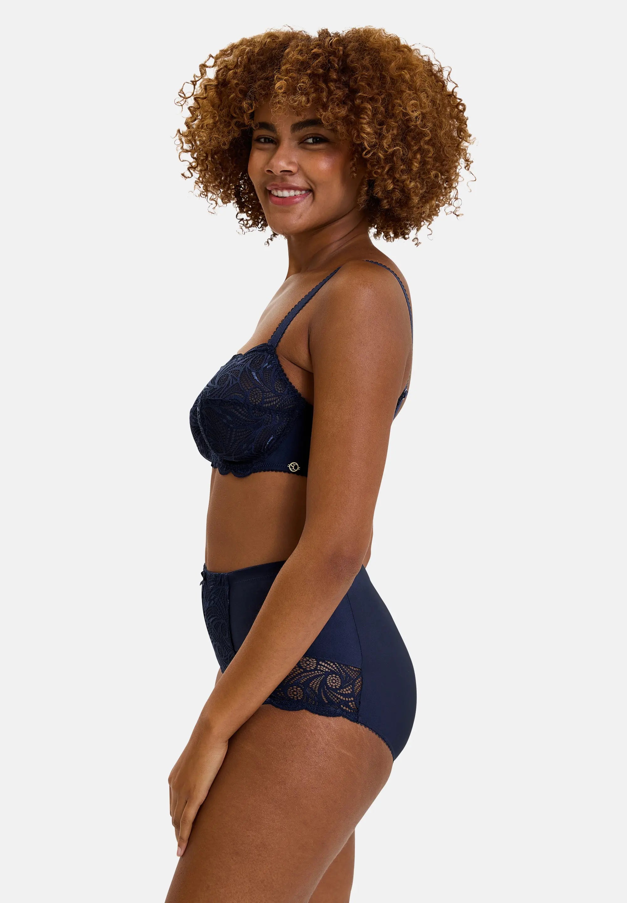 Culotte taille haute Ariane Bleu Marine