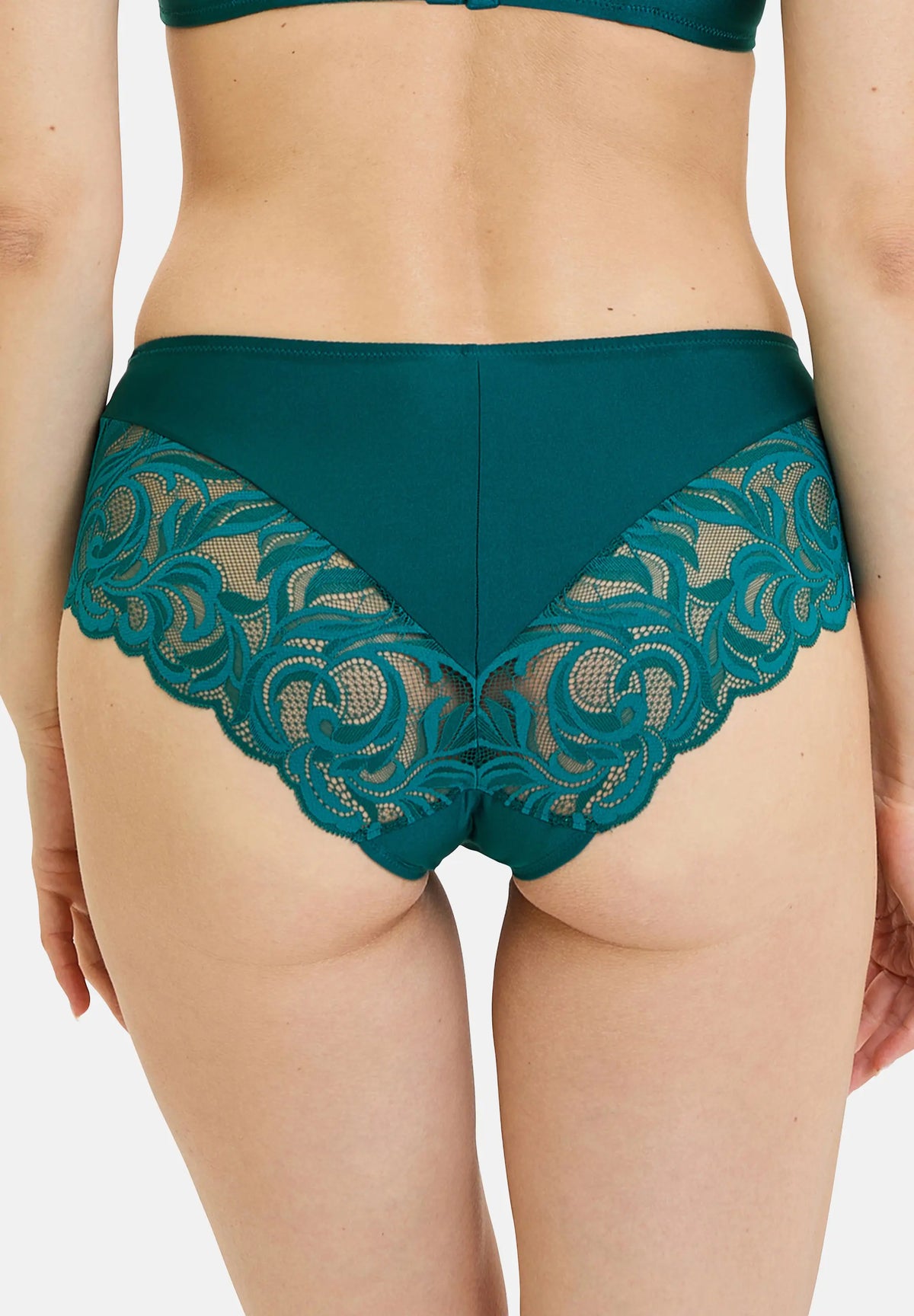 Culotte alta Carla Verde Abete – vista a 3/4