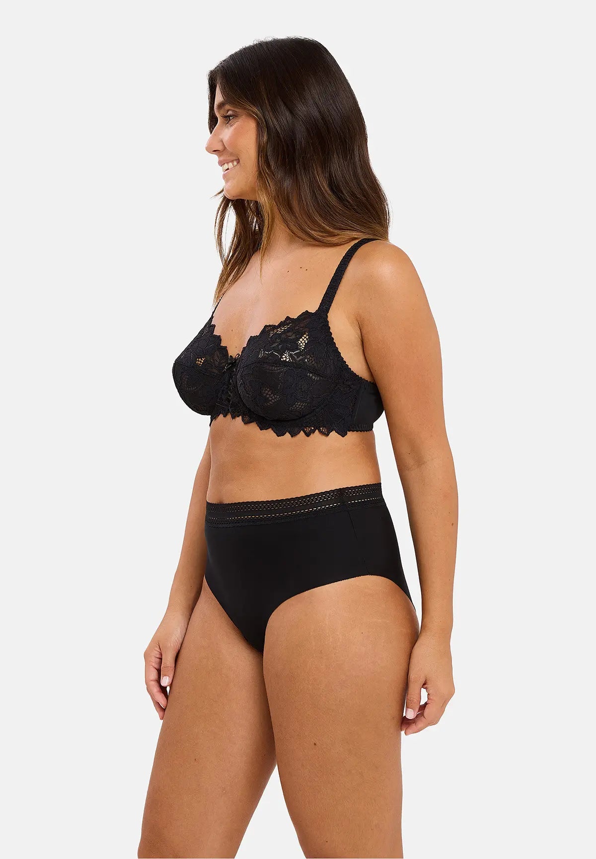 2er - Set Taillenslips Invisible Coton Schwarz