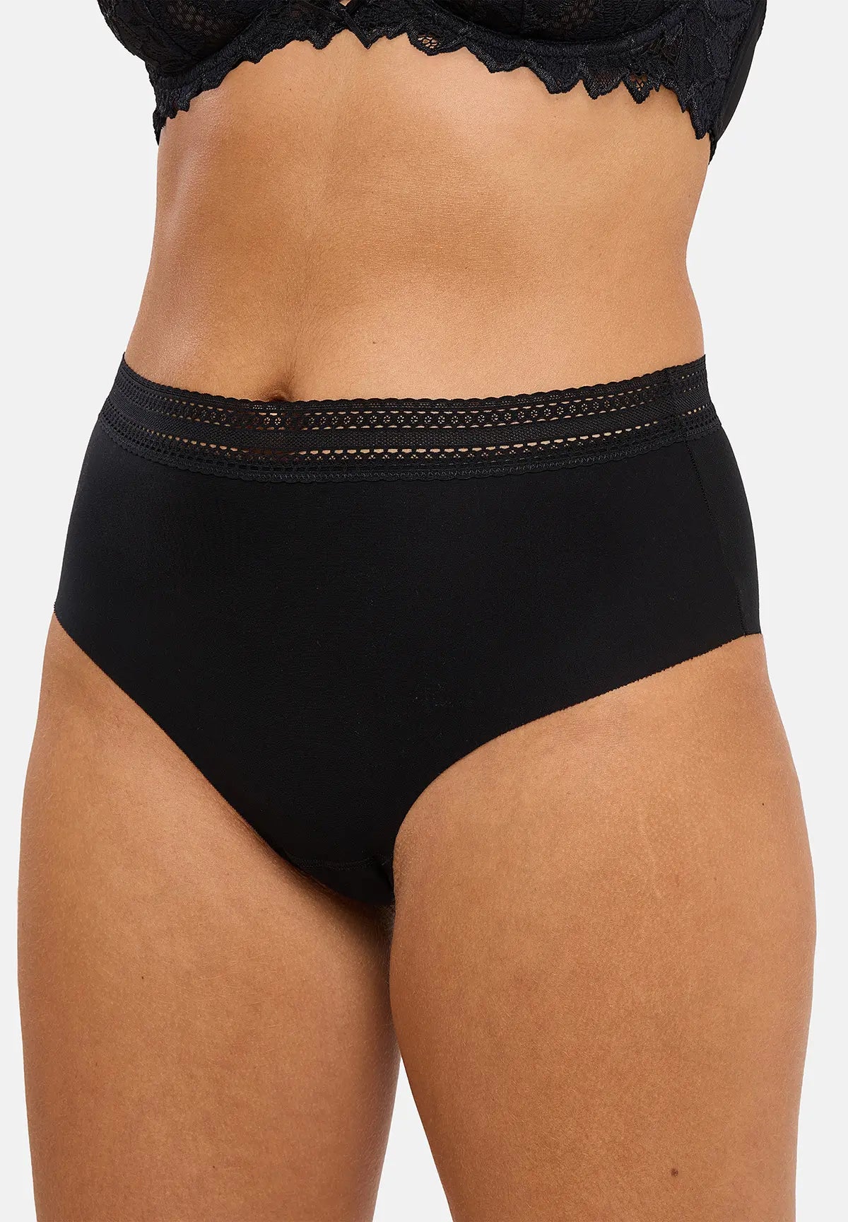 2er - Set Taillenslips Invisible Coton Schwarz