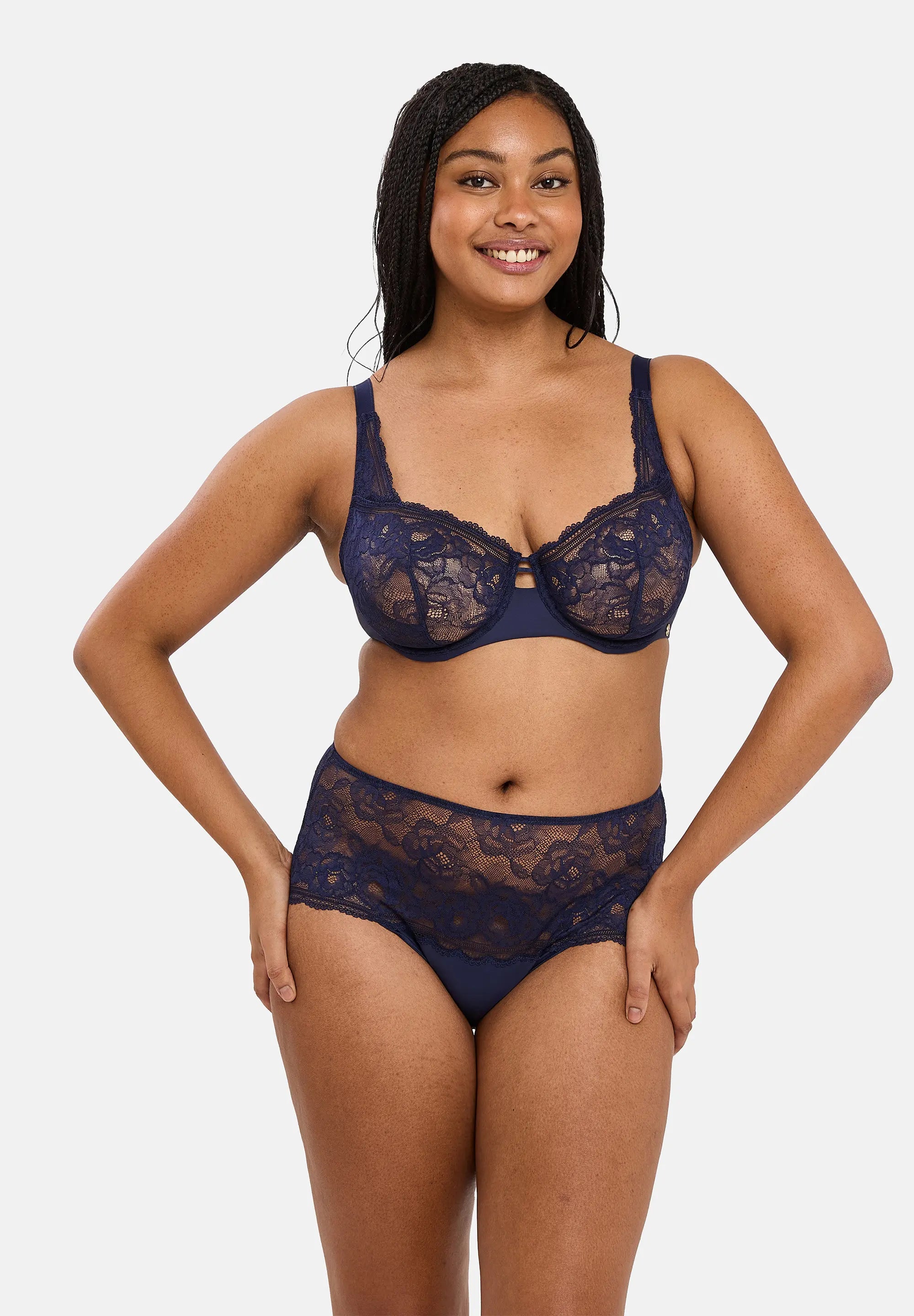 Hoge taille slip Lily Marineblauw