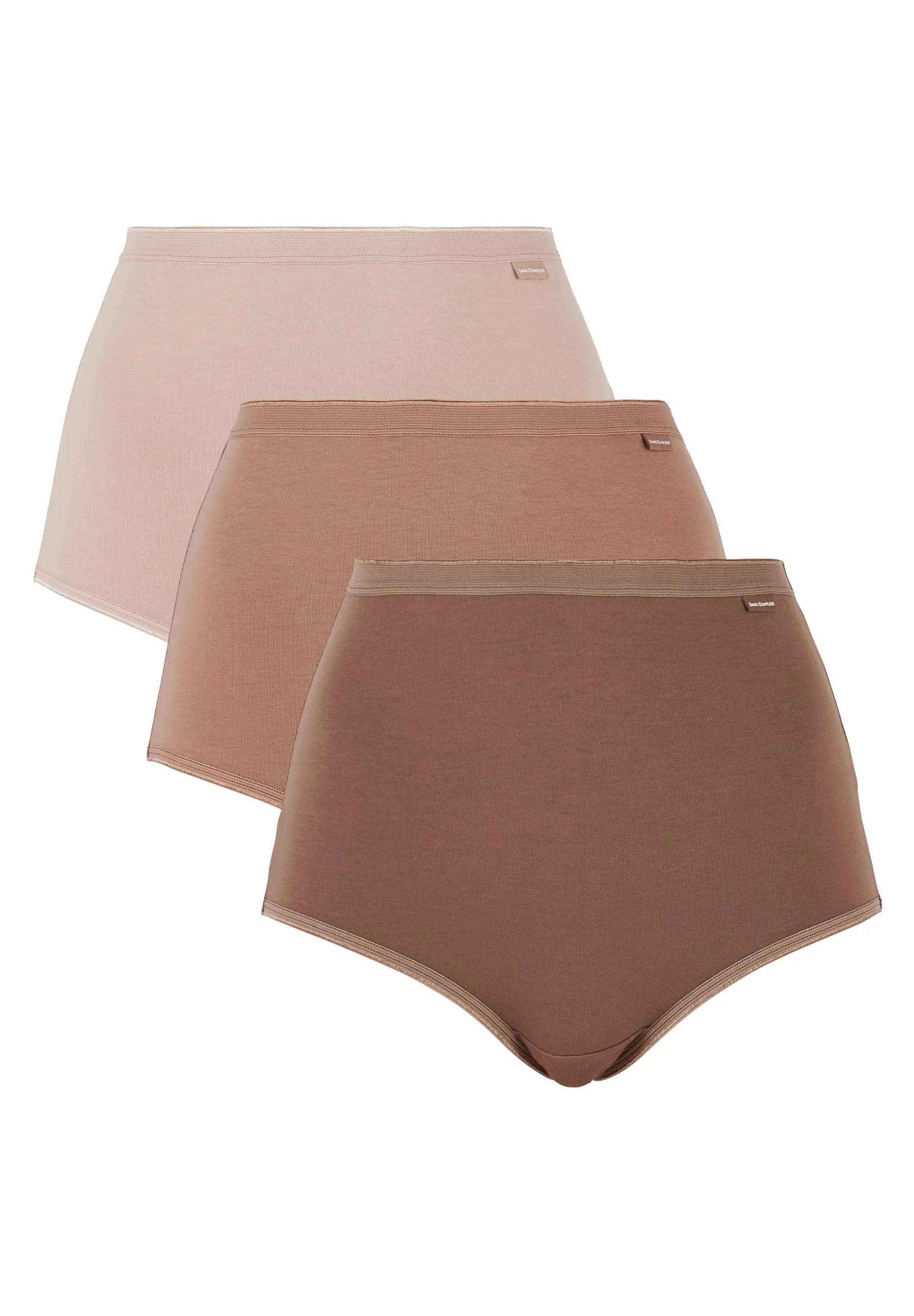 3er - Set Taillenslips Simply Cotton Braun+Mokka+Blush Beige