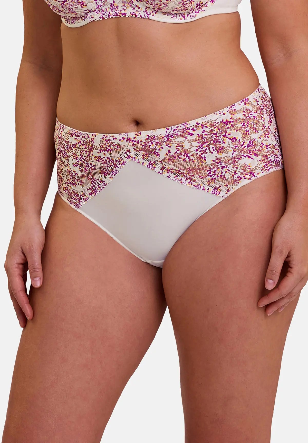 Medium Briefs Suzie Fantaisie Small Flowers Print Pink & Yellow