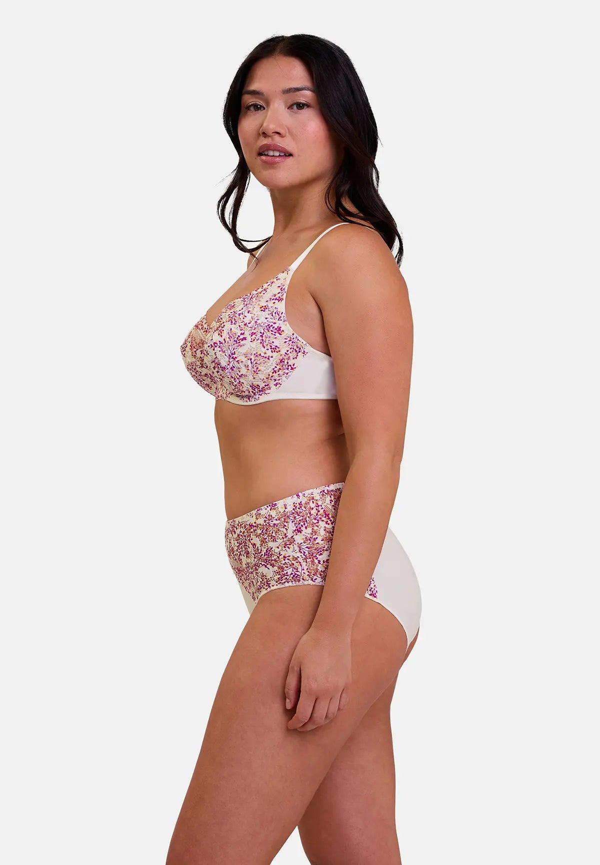 Medium Briefs Suzie Fantaisie Small Flowers Print Pink & Yellow