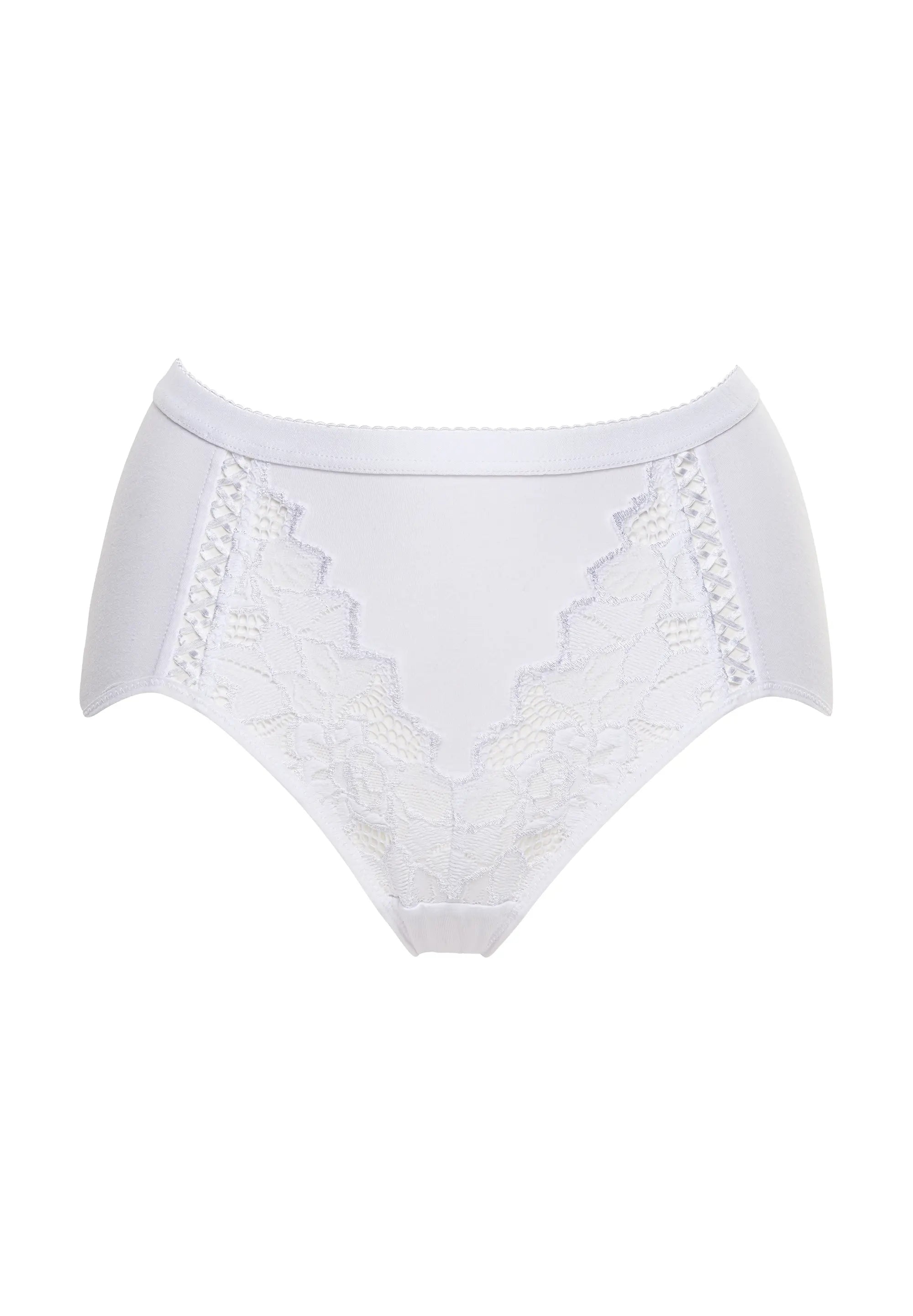 Packshot culotte taille haute blanche pour femme