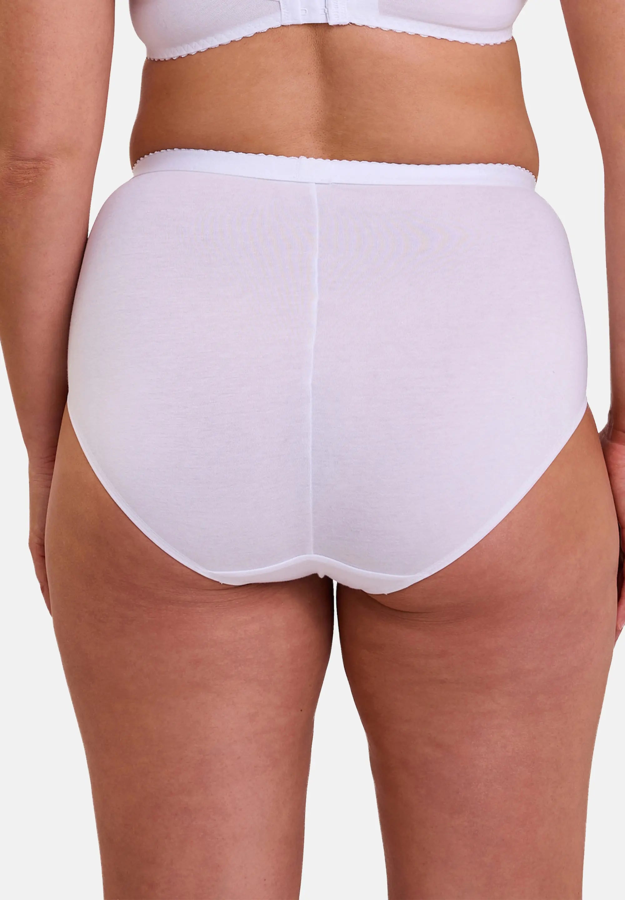 Culotte taille haute blanche pour femme - de dos