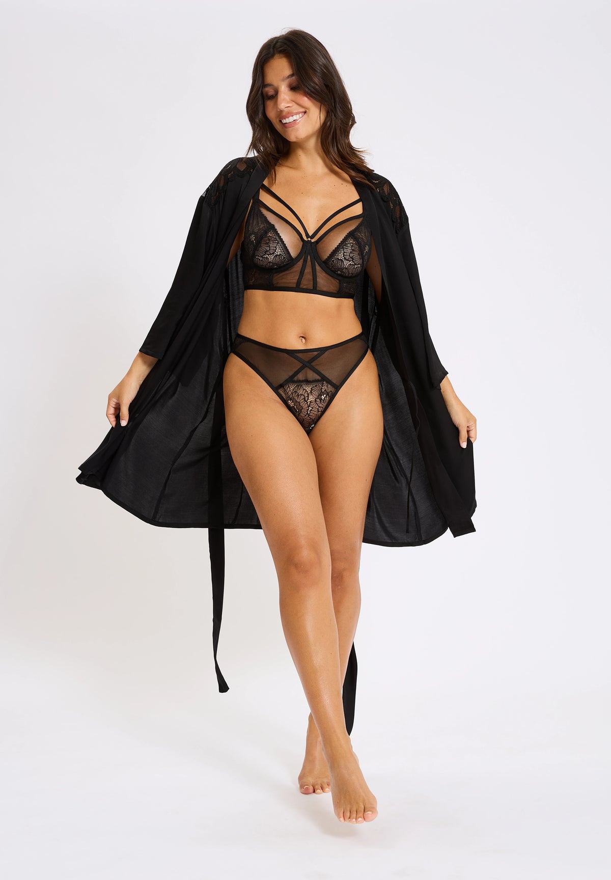 Kimono grande taille noir