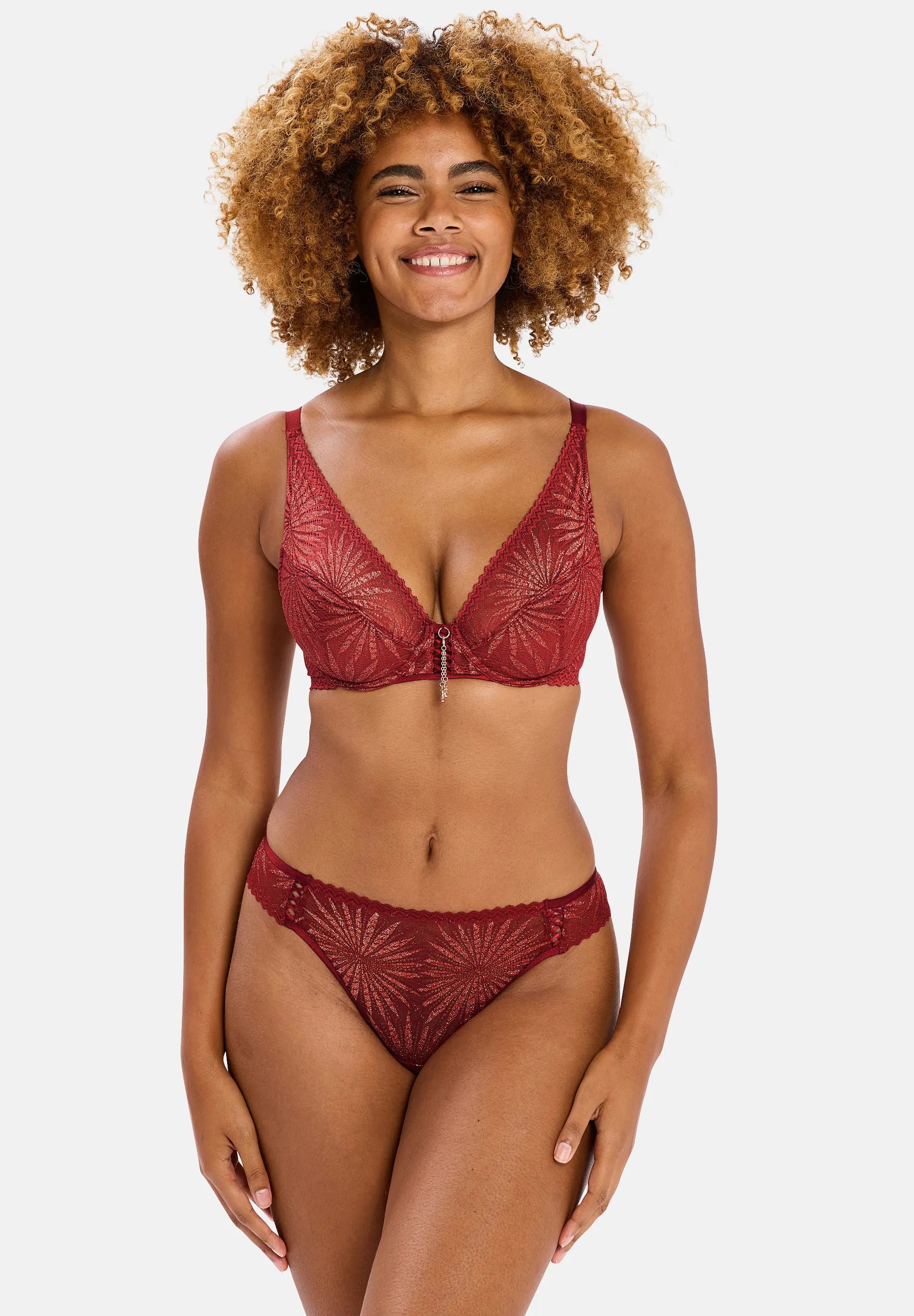 Ensemble Laurie Rouge avec slip et tanga