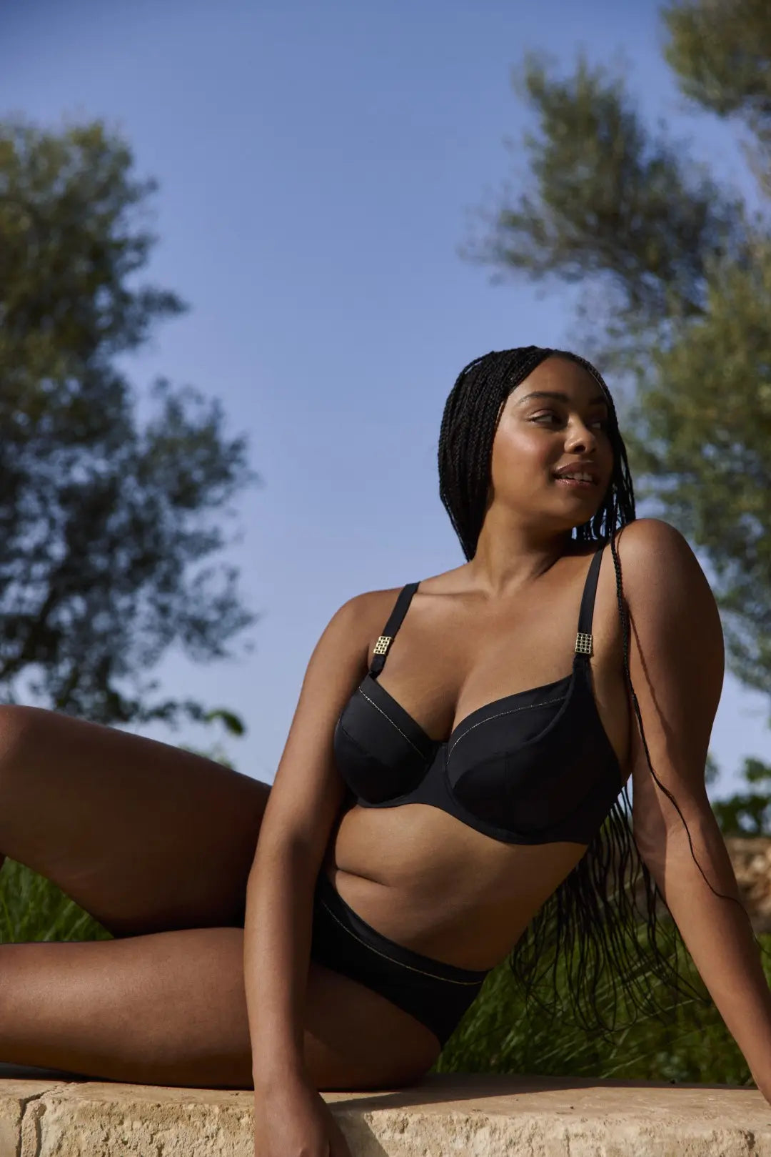 Bikinitop met beugel Speekaboo Shape Zwart