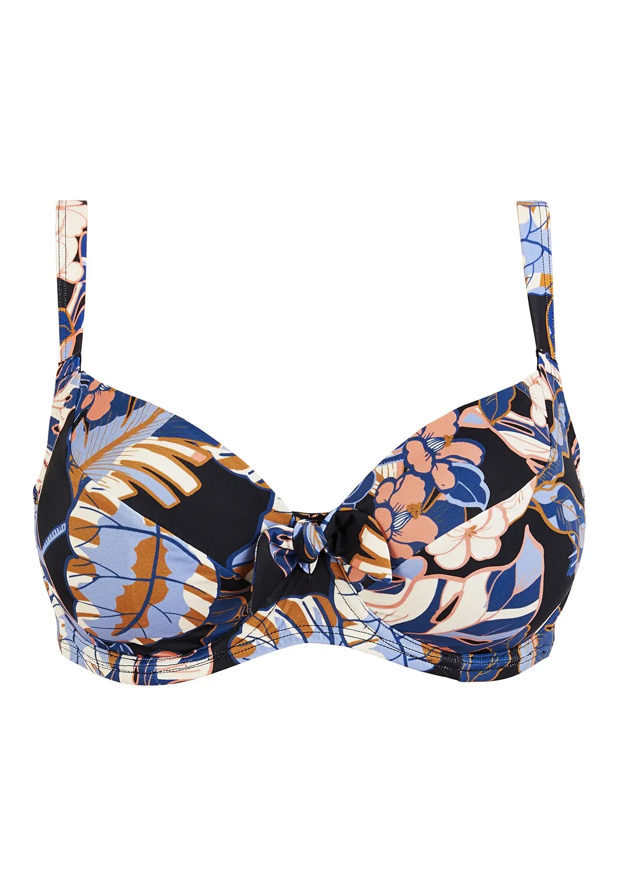 Packshot haut de maillot de bain - imprimé exotique noir