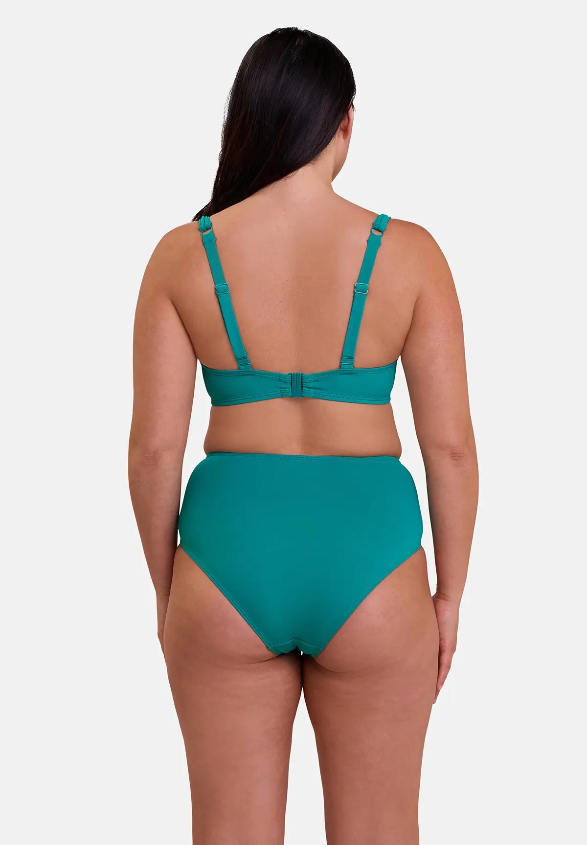 haut et culotte taille haute de bain - bleu gazon- vu de dos