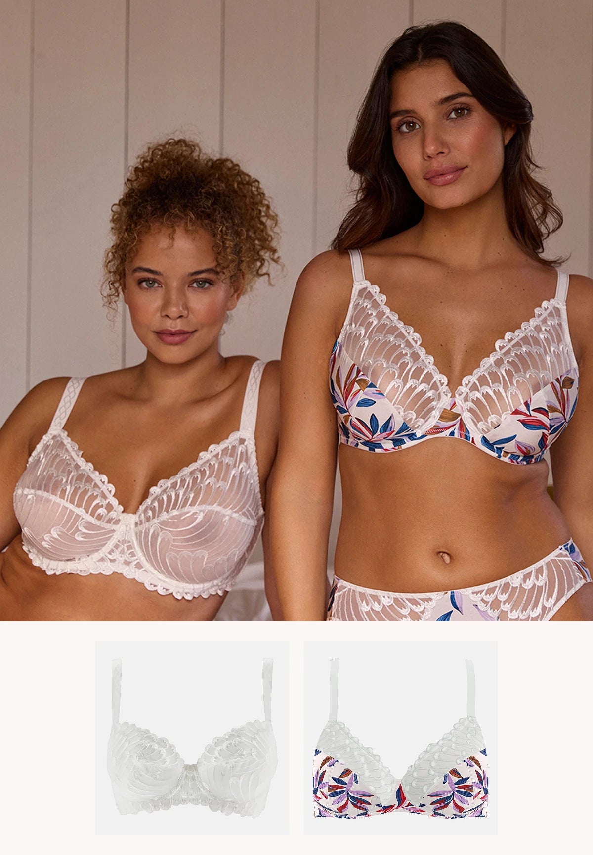 2-pack underwired bras Narcisse Ivory and Fucsia