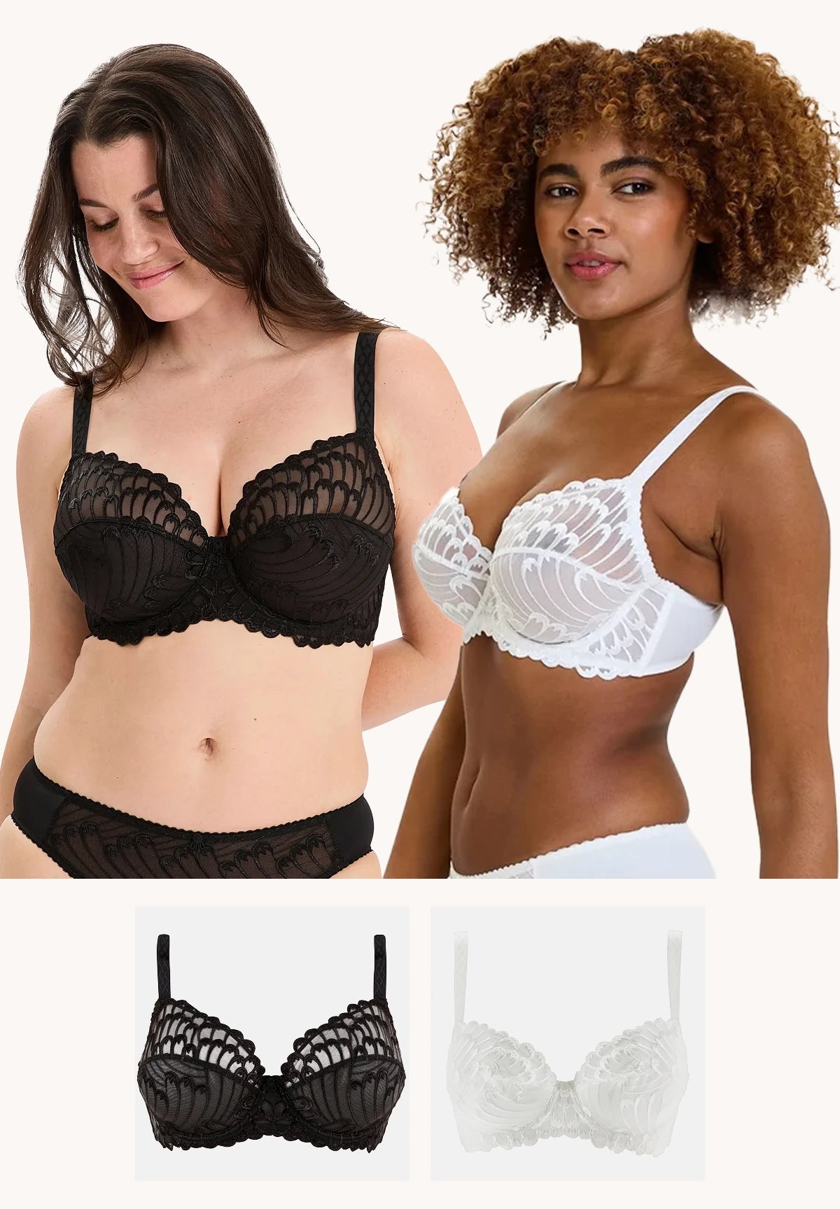 Lot de 2 soutiens-gorge Duo Narcisse Noir et Ivoire