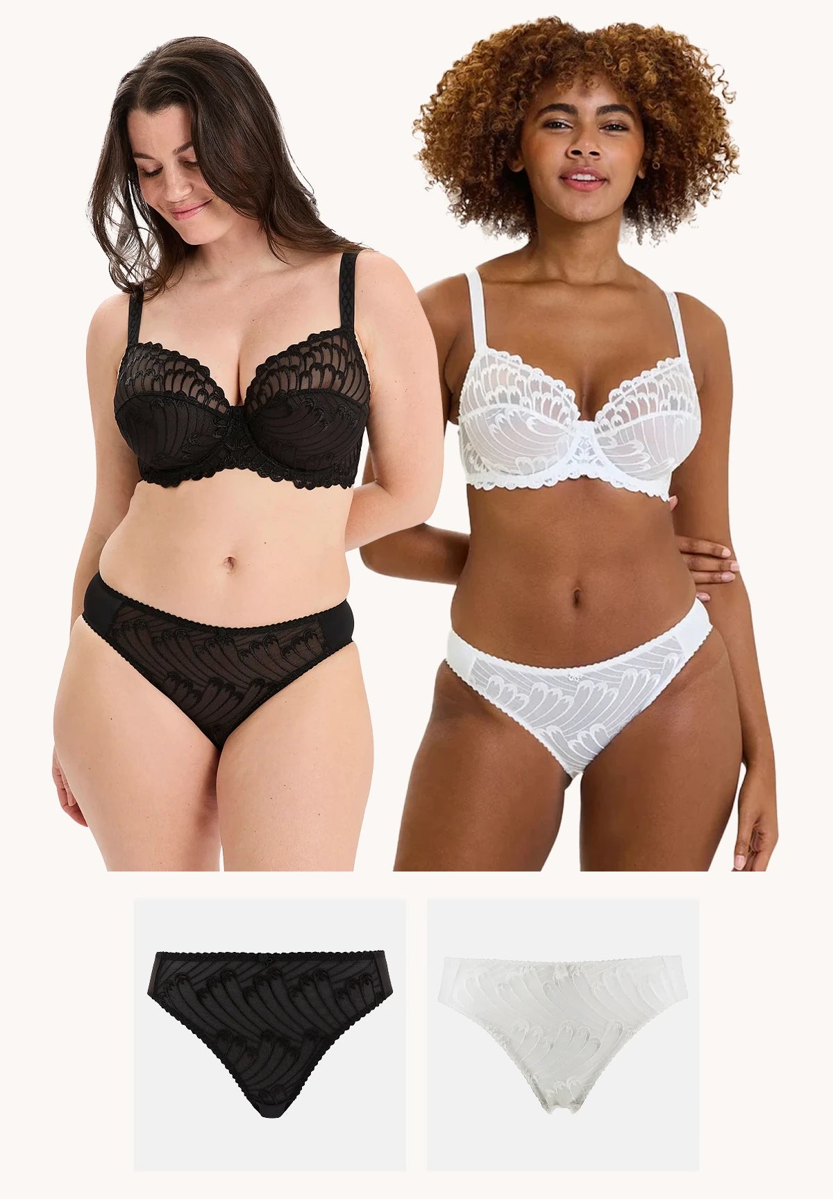 Lot de 2 slips Narcisse Noir et Ivoire