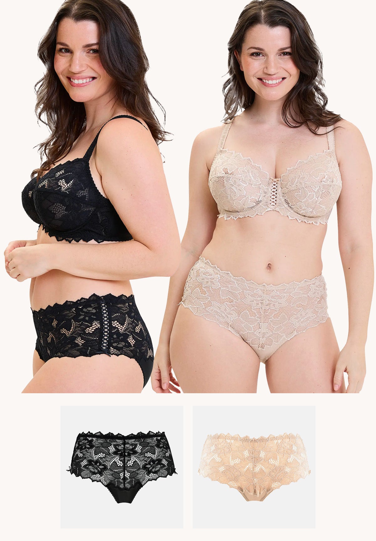 Lot de 2 culottes Arum Noir et Skin