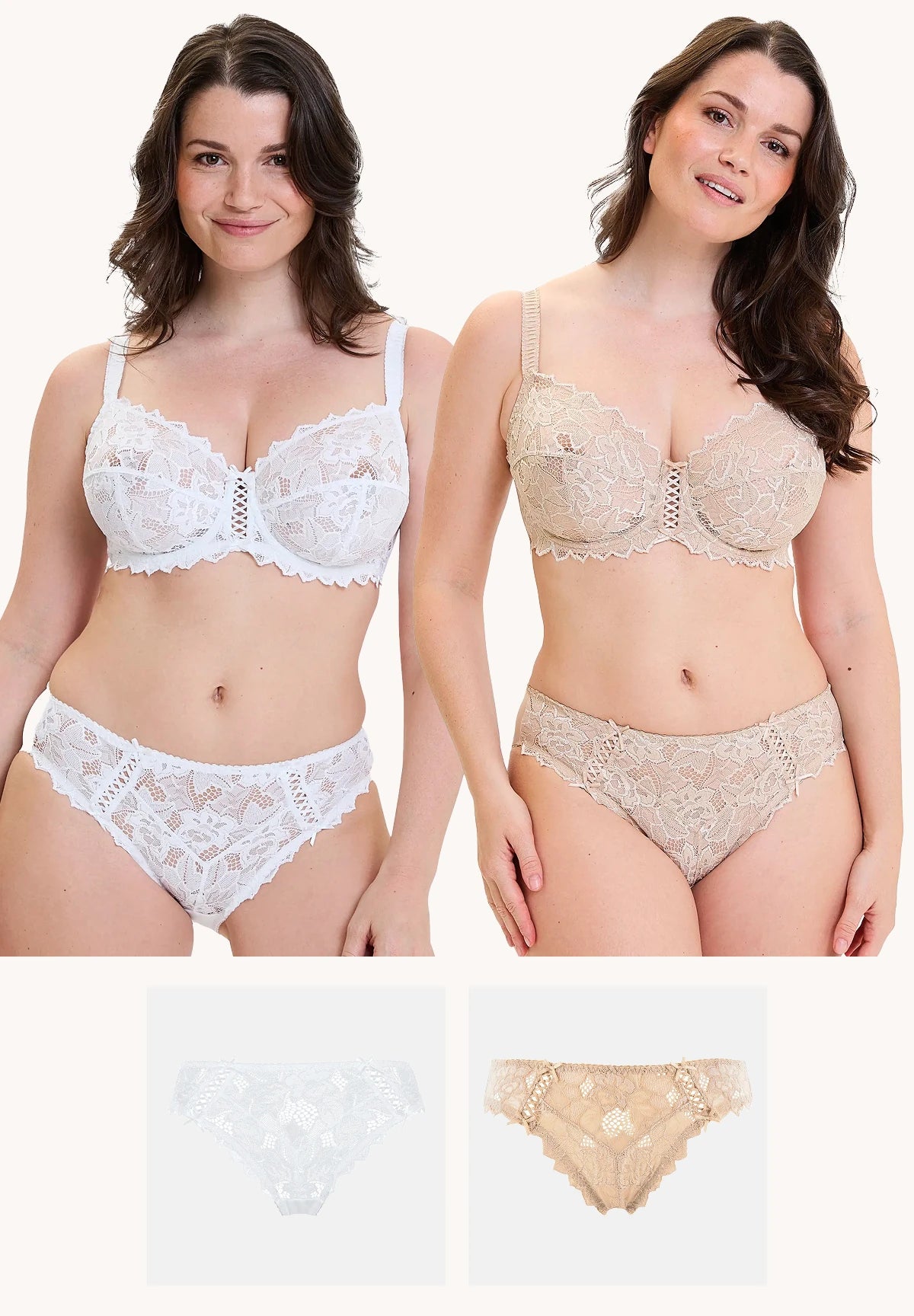 Lot de 2 slips Arum Blanc et Skin