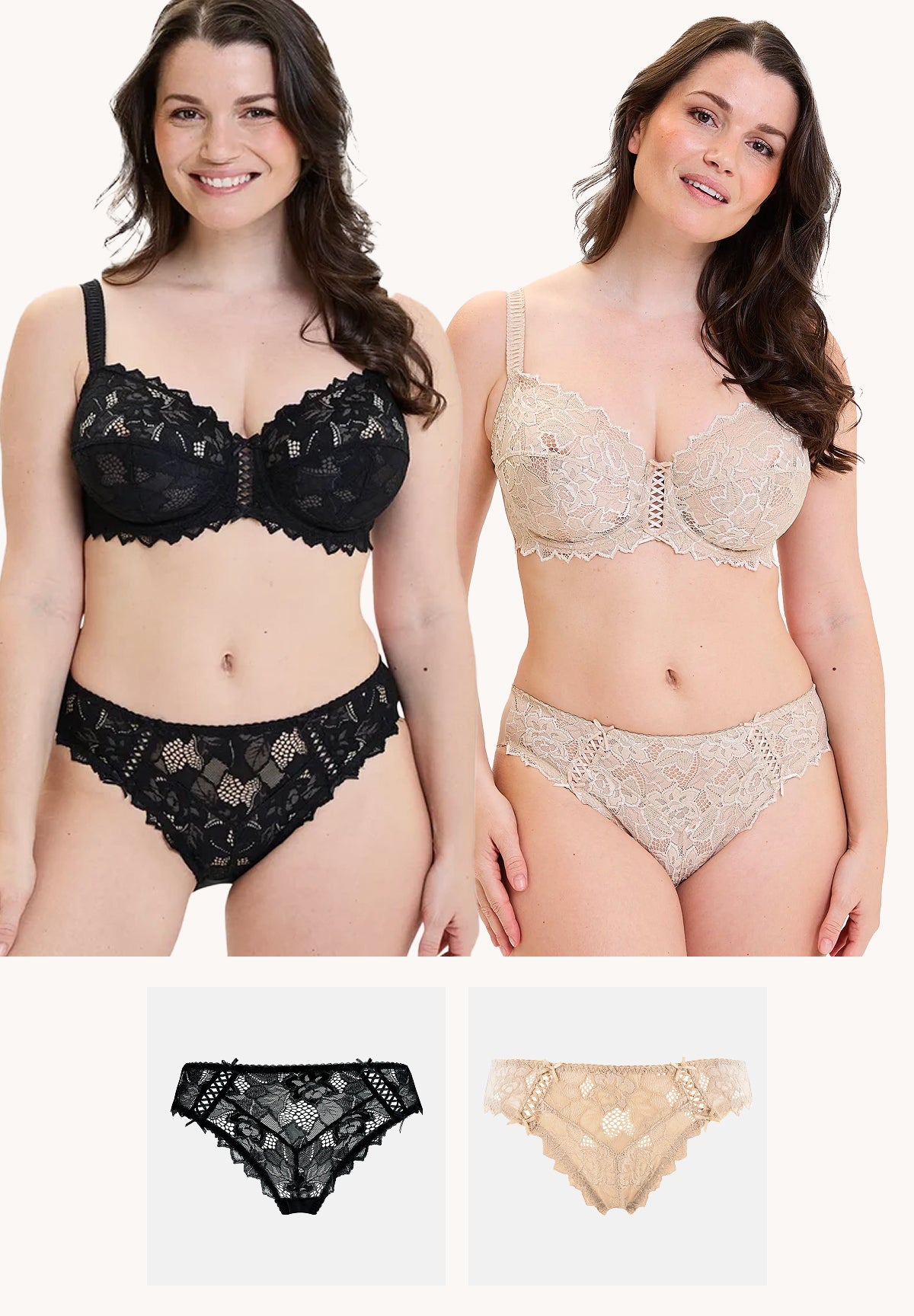 Lot de 2 slips Arum Noir et Skin