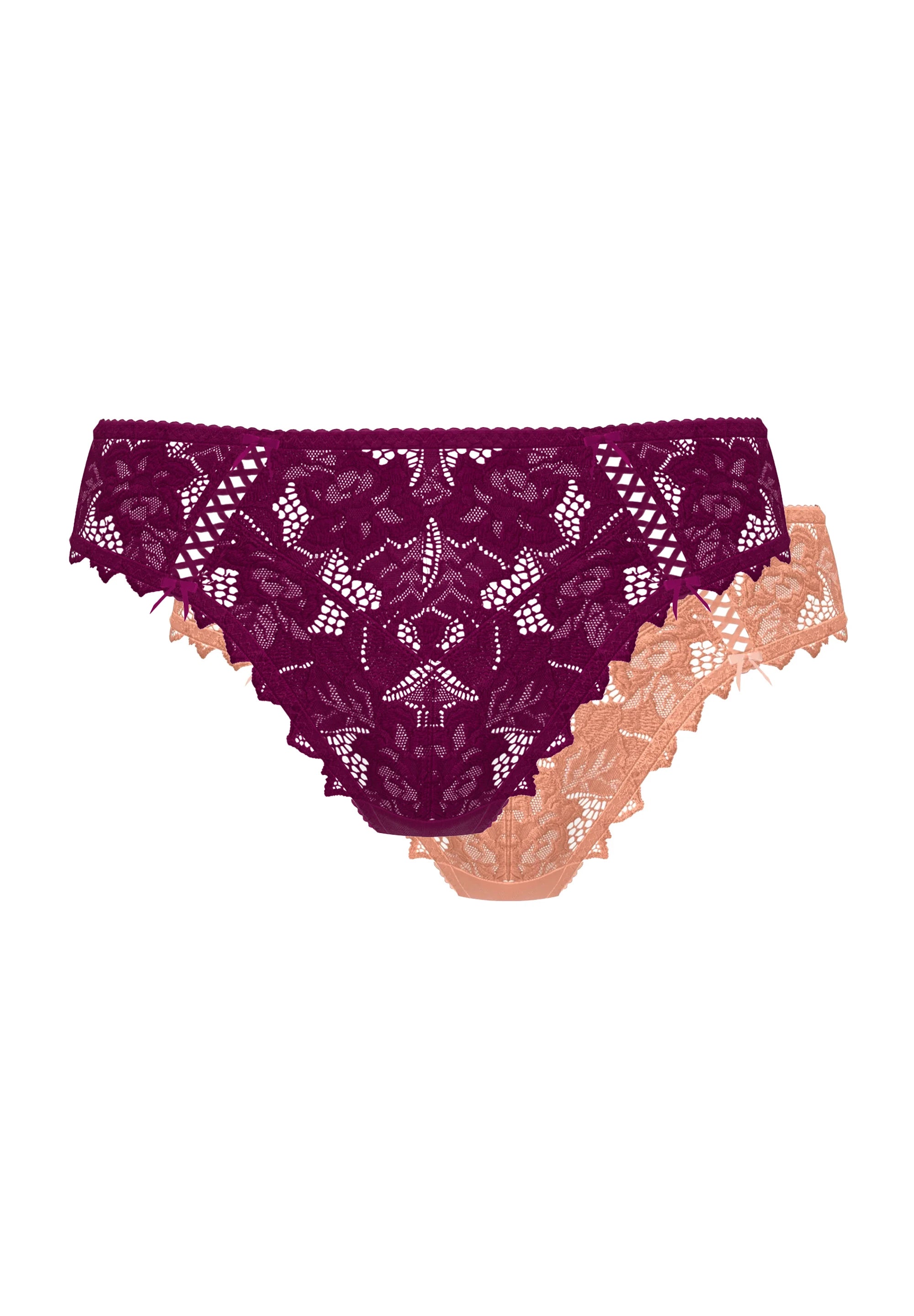 Lot de 2 slips Arum Rose Pêcher et Magenta Pourpre