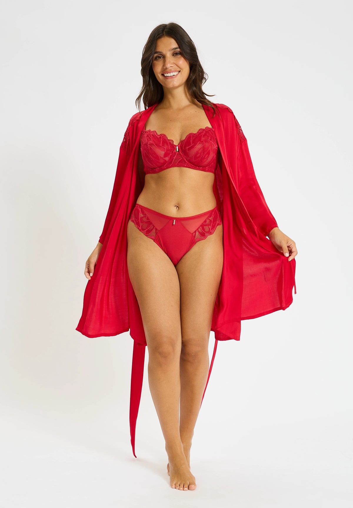 Kimono grande taille rouge