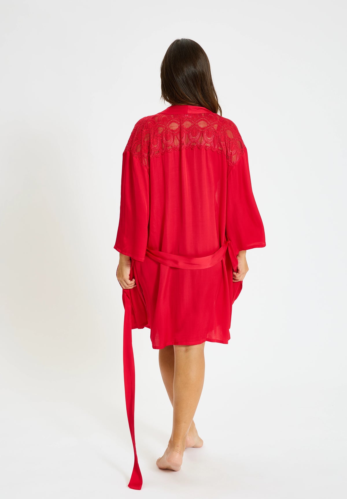 Kimono grande taille rouge