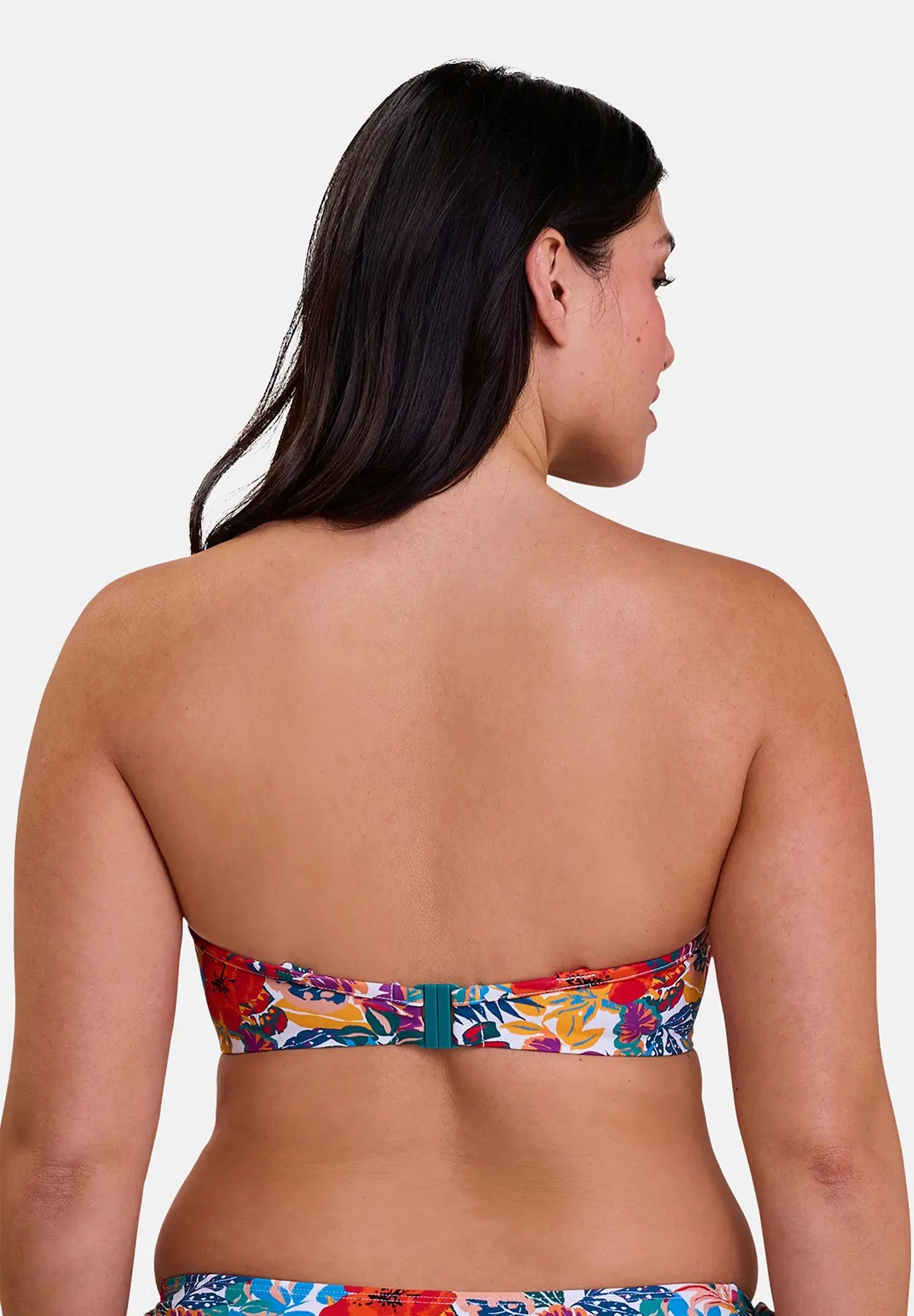 haut de maillot de bain bandeau - imprimé tropical - vu de dos
