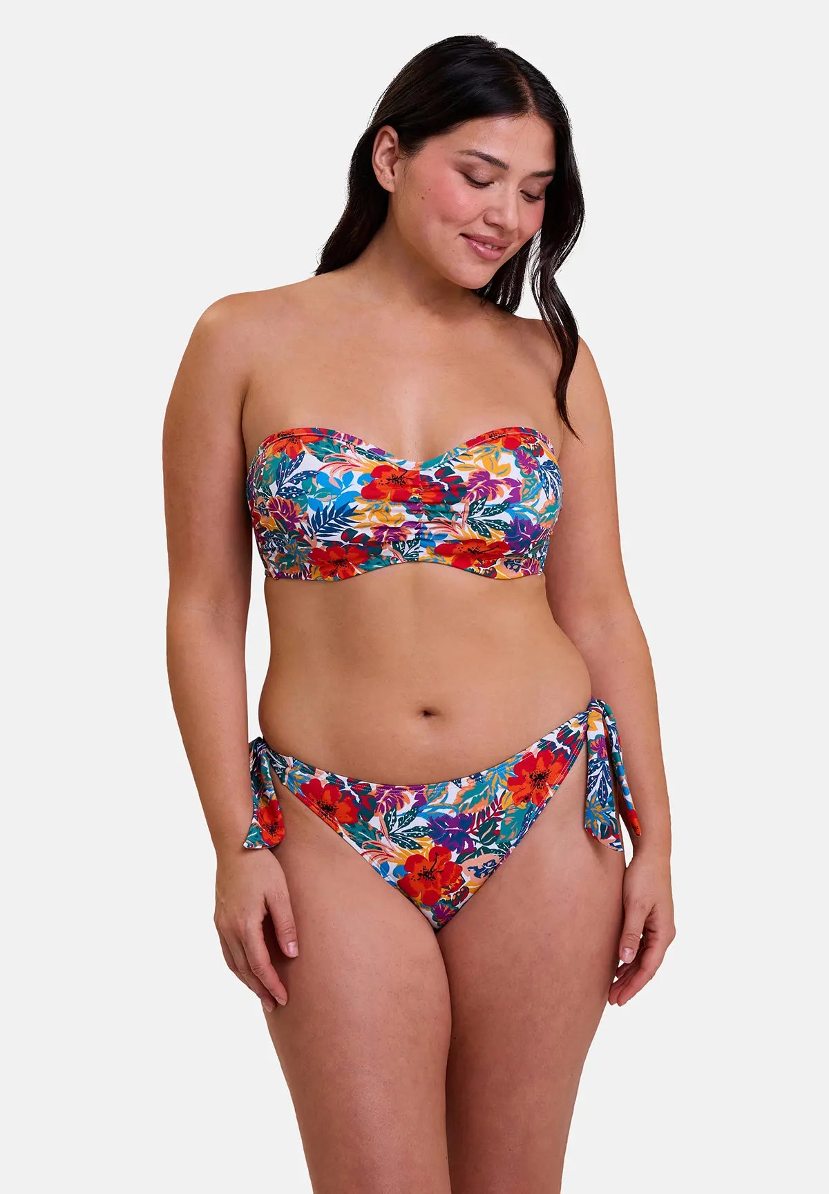 Bandeau et slip de bain - imprimé tropical