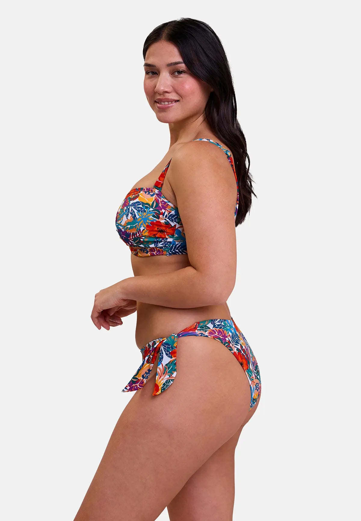 Maillot de bain - imprimé tropical - vu de profil