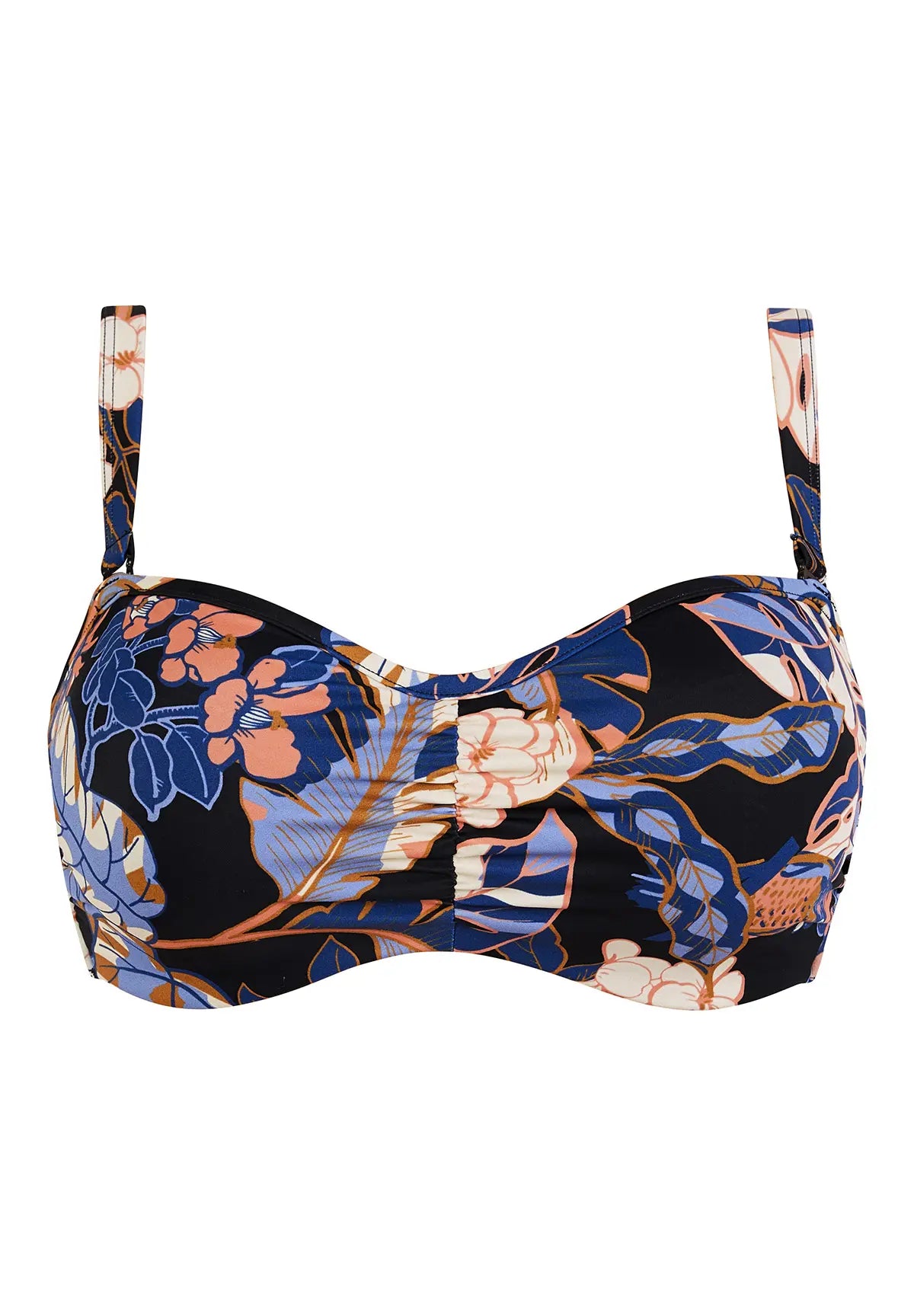 packshot haut de maillot de bain - imprimé exotique noir