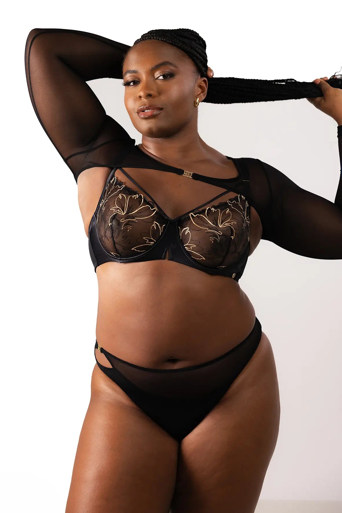 Bolero-effect mouwen Romane Dicko Zwart