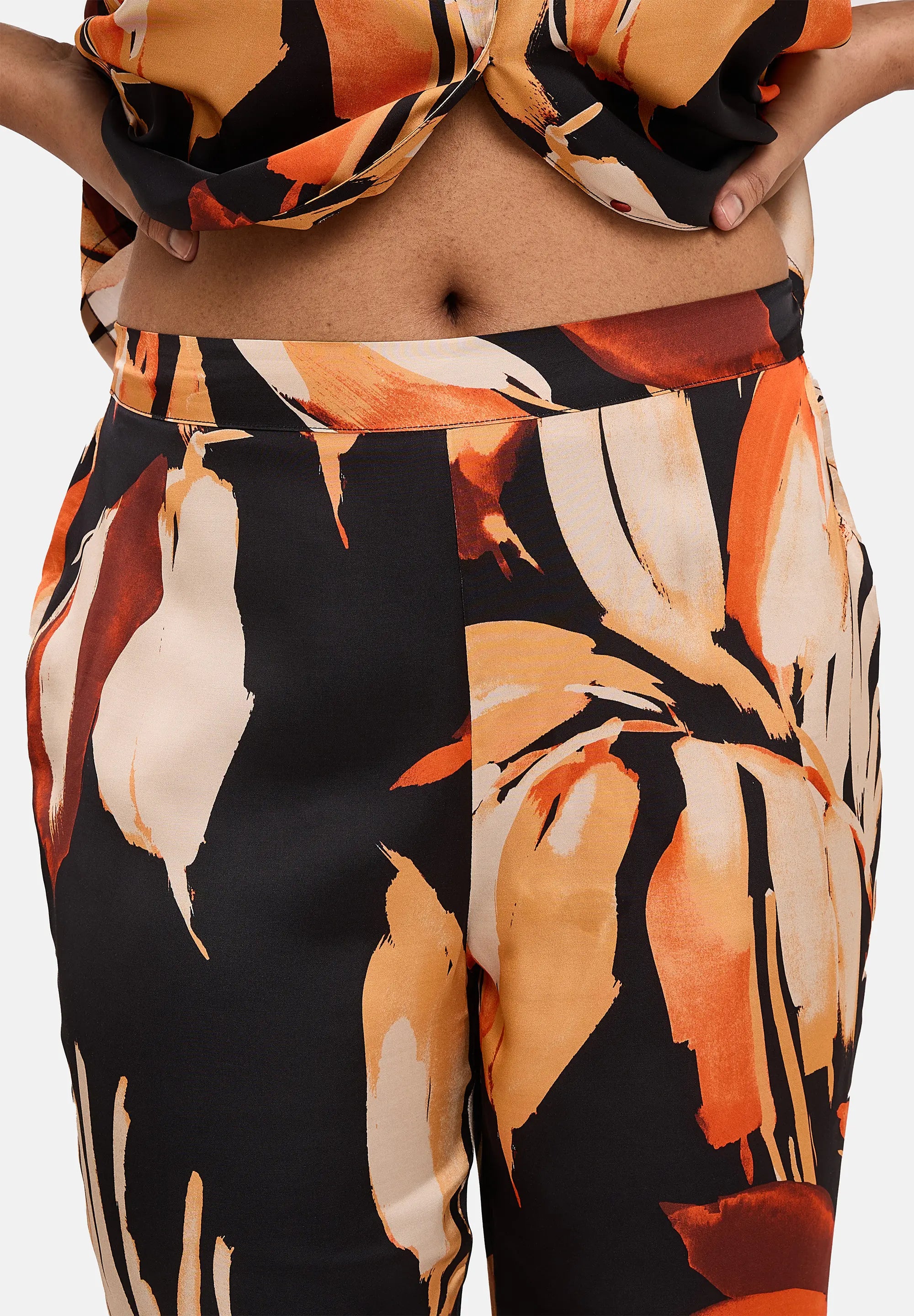 Broek Pure Chic Zwart Bladprint