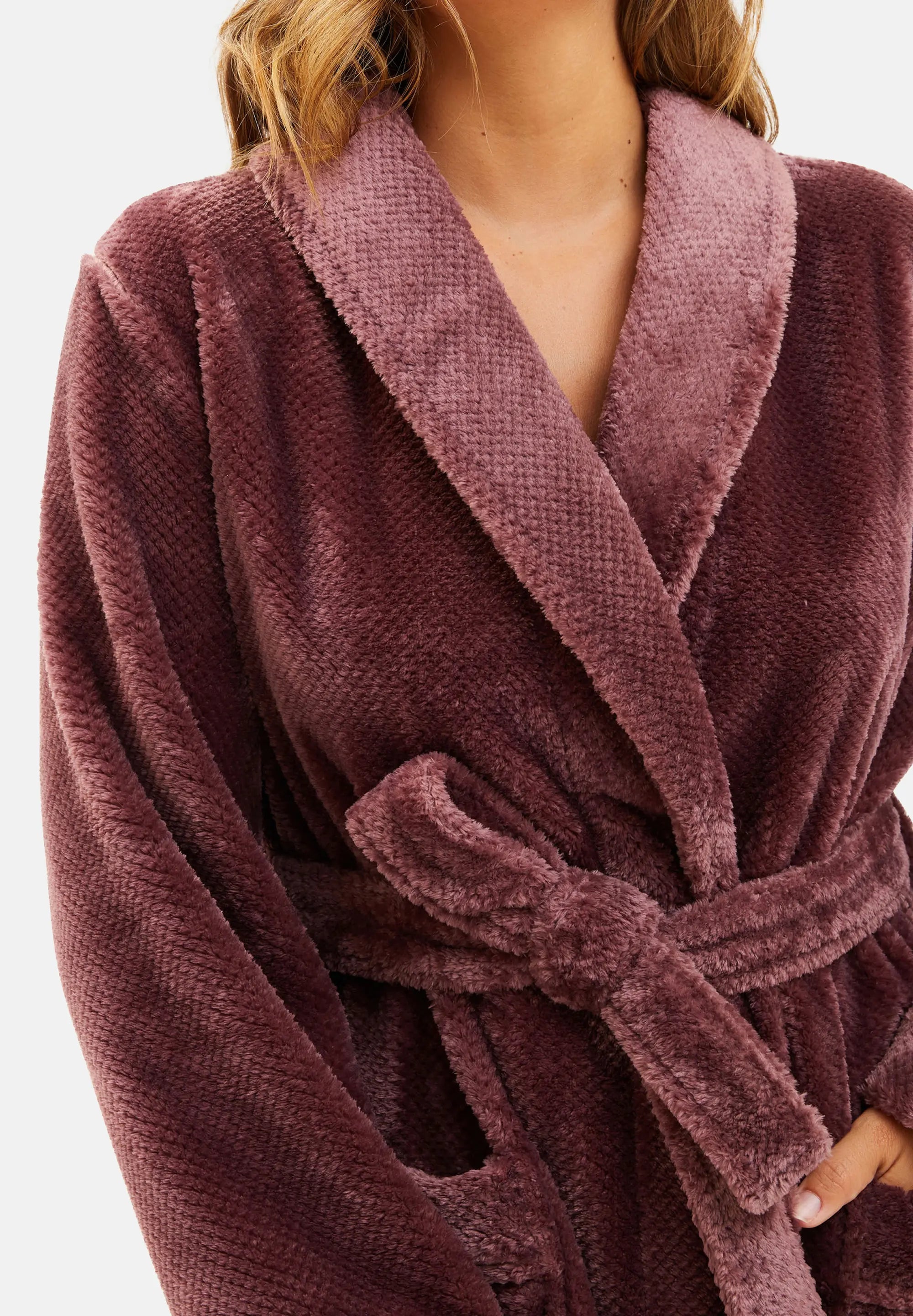 Dream Fleece-Bademantel Rosa Taupe