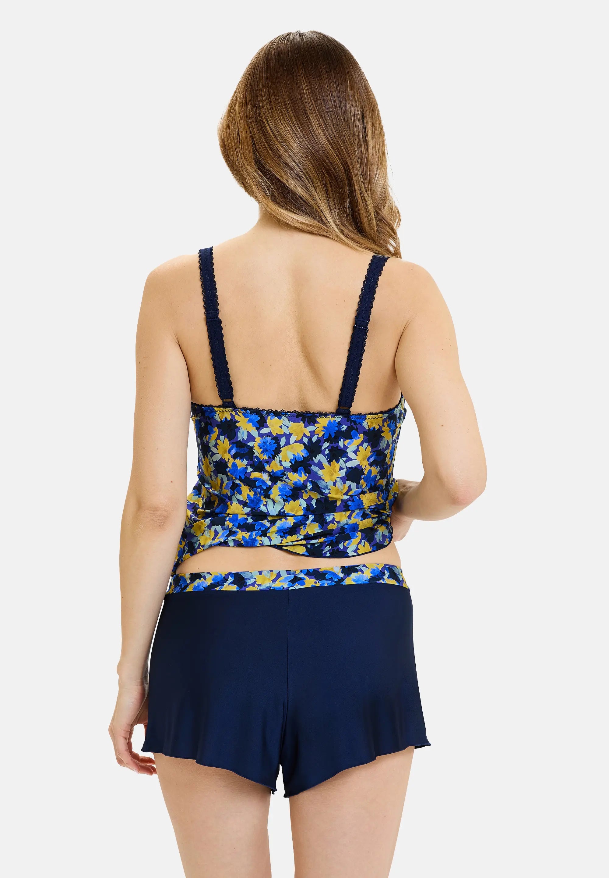 Short Célia Fleurs Bleues & Jaunes