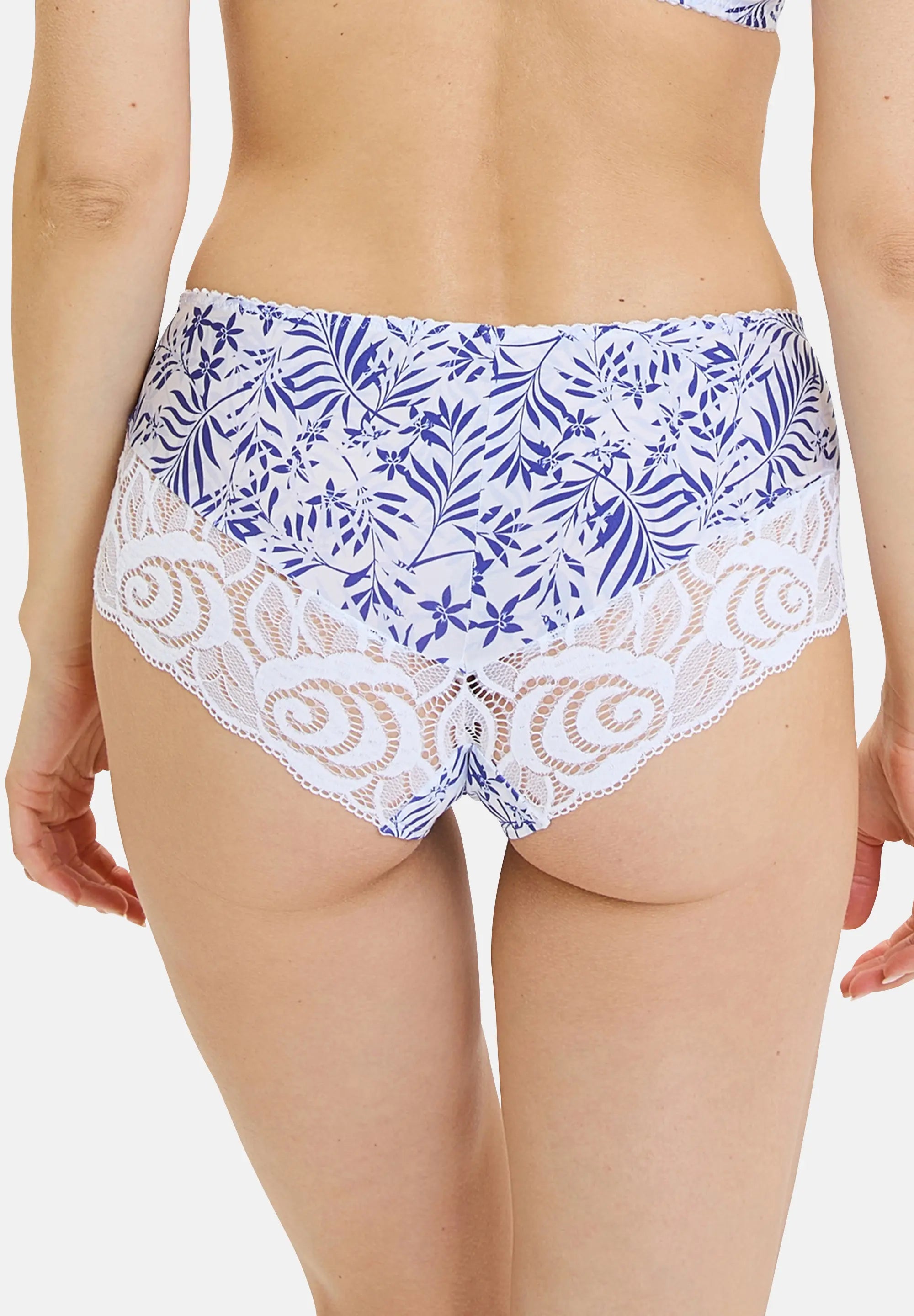 Shorty Amélie Print Feuillage Bleu