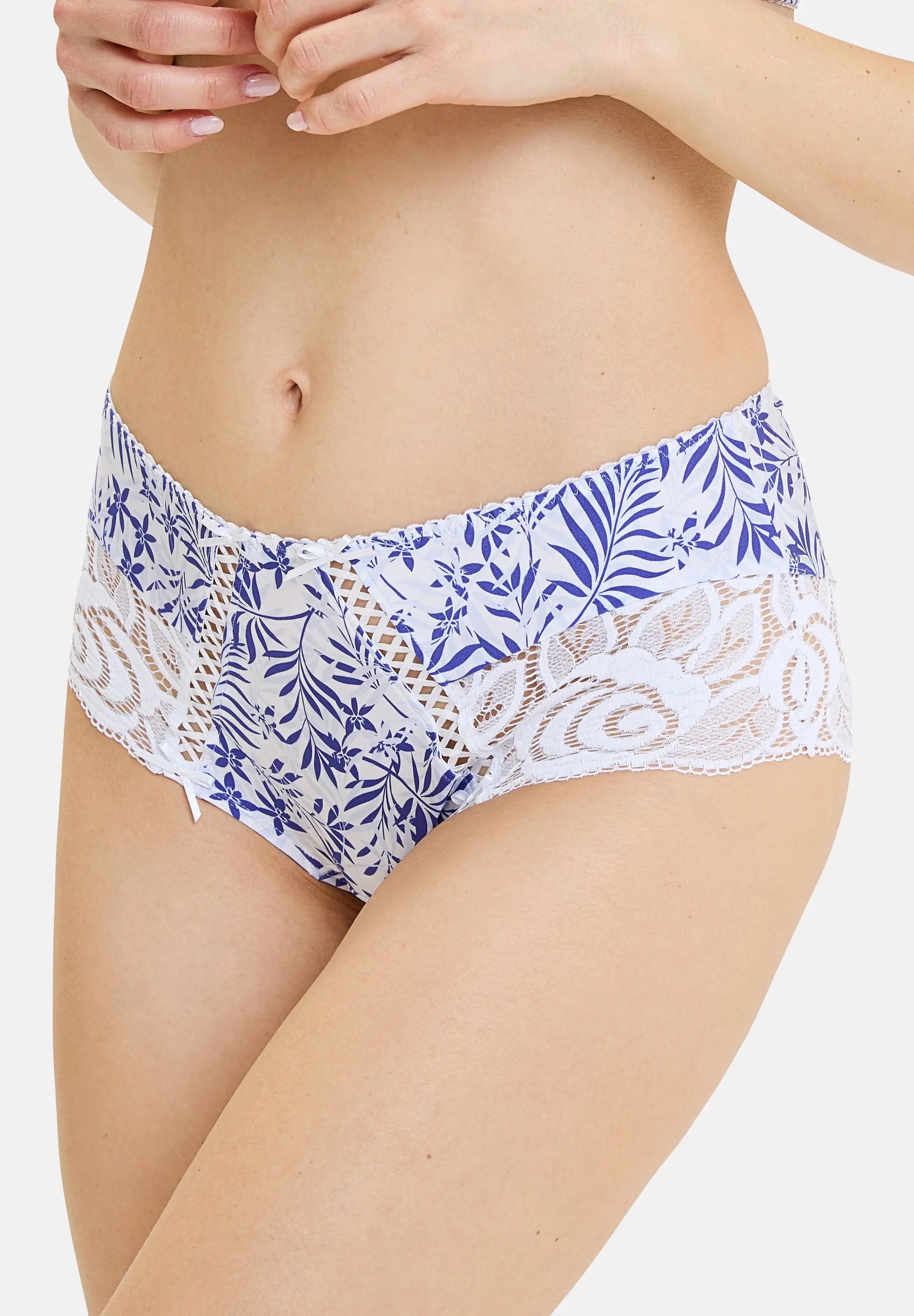 Shorty Amélie Print Feuillage Bleu