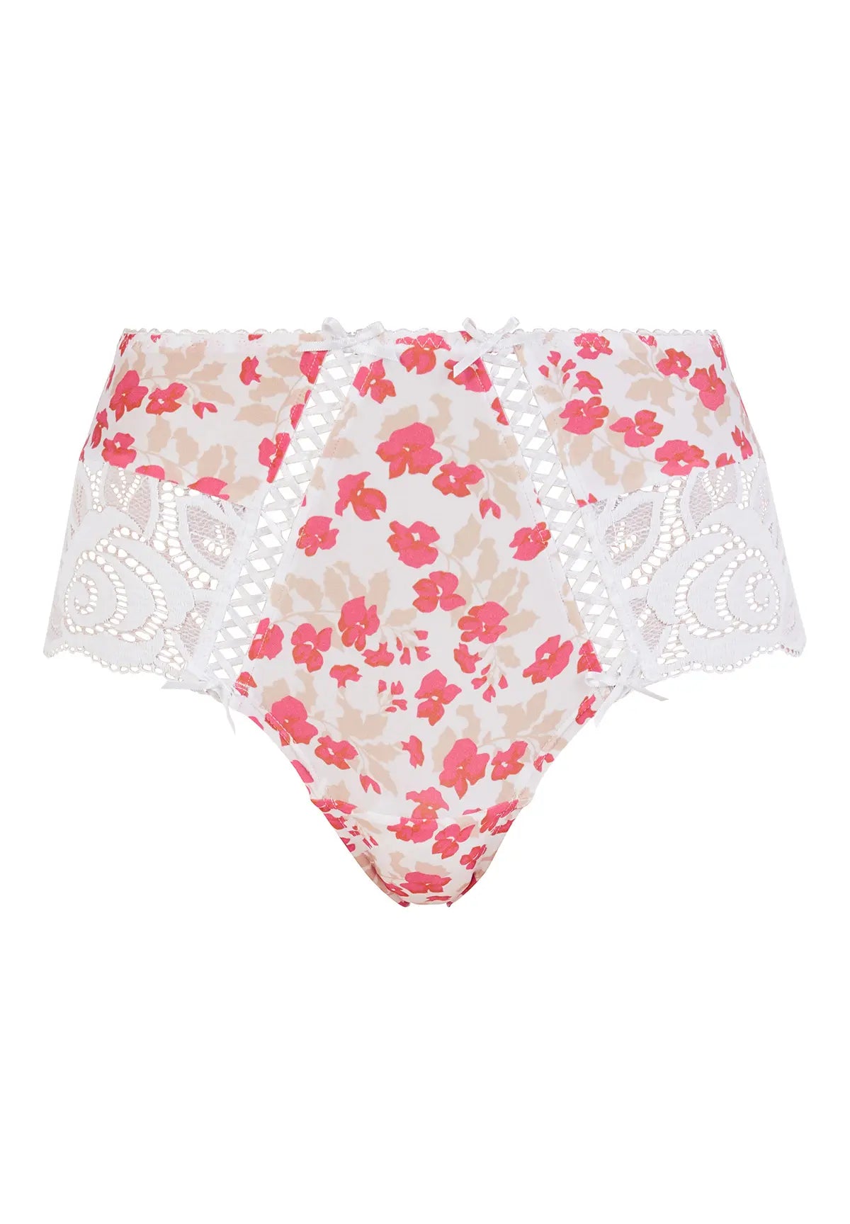 Shorty Amélie Print Imprimé Floral Blanc et Rouge