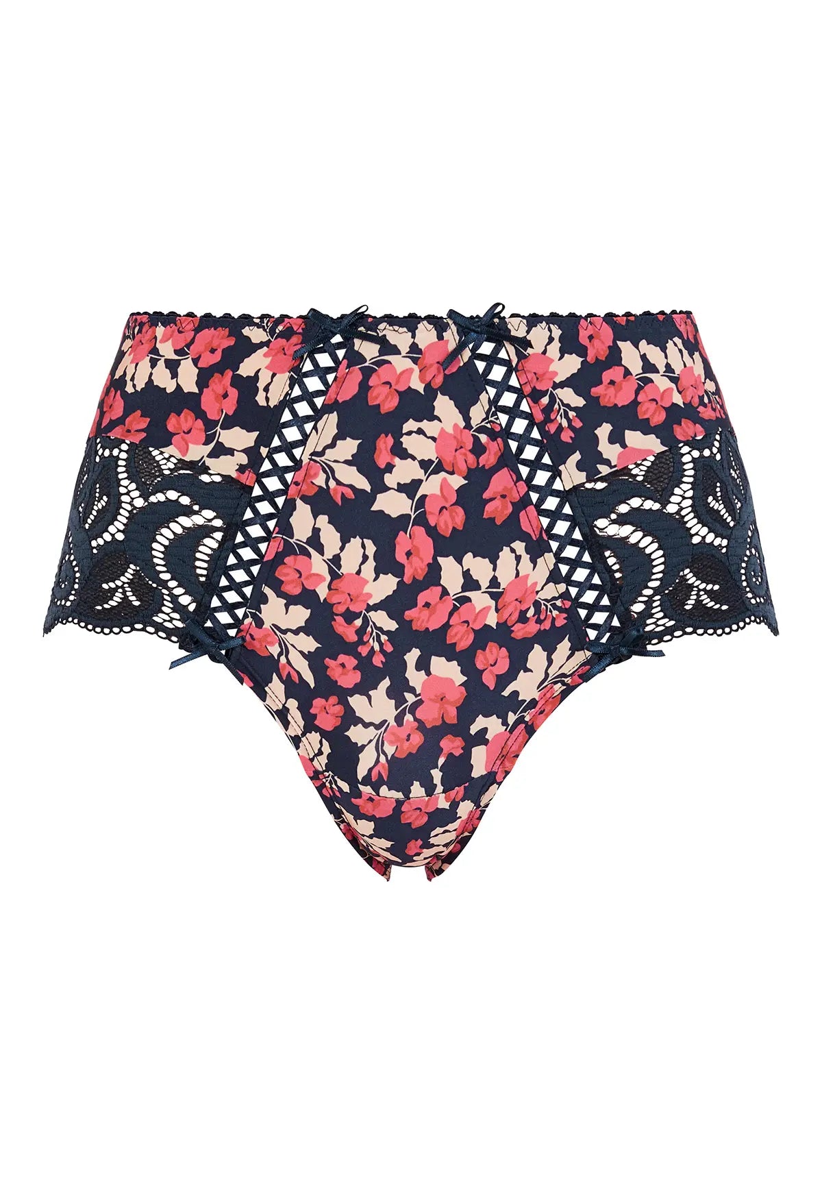 Shorty Amélie Print Floral Print Marine And Red