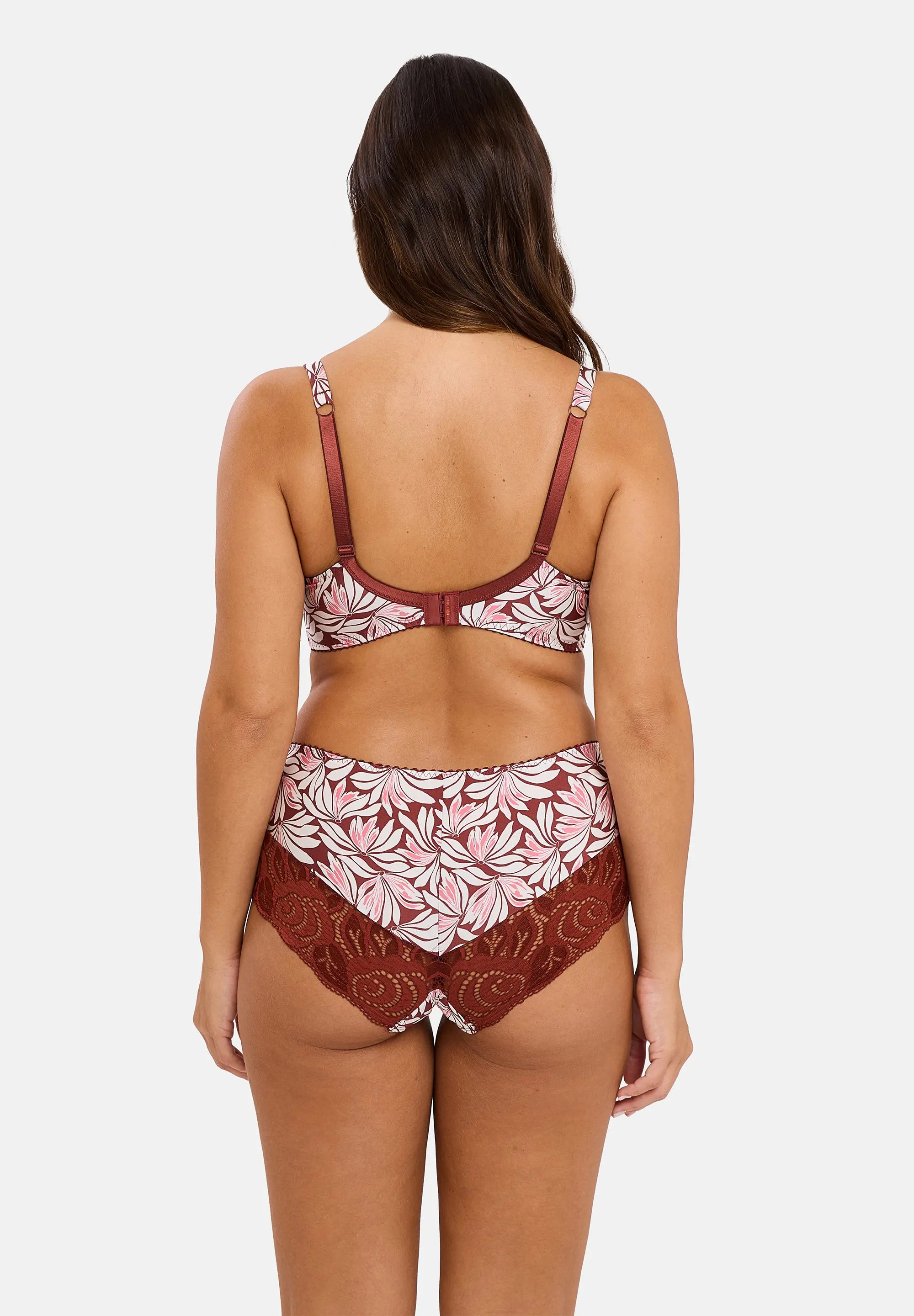 Damen-Hipster Amélie Print Bedruckt mit Weinrotem-Blumenmuster