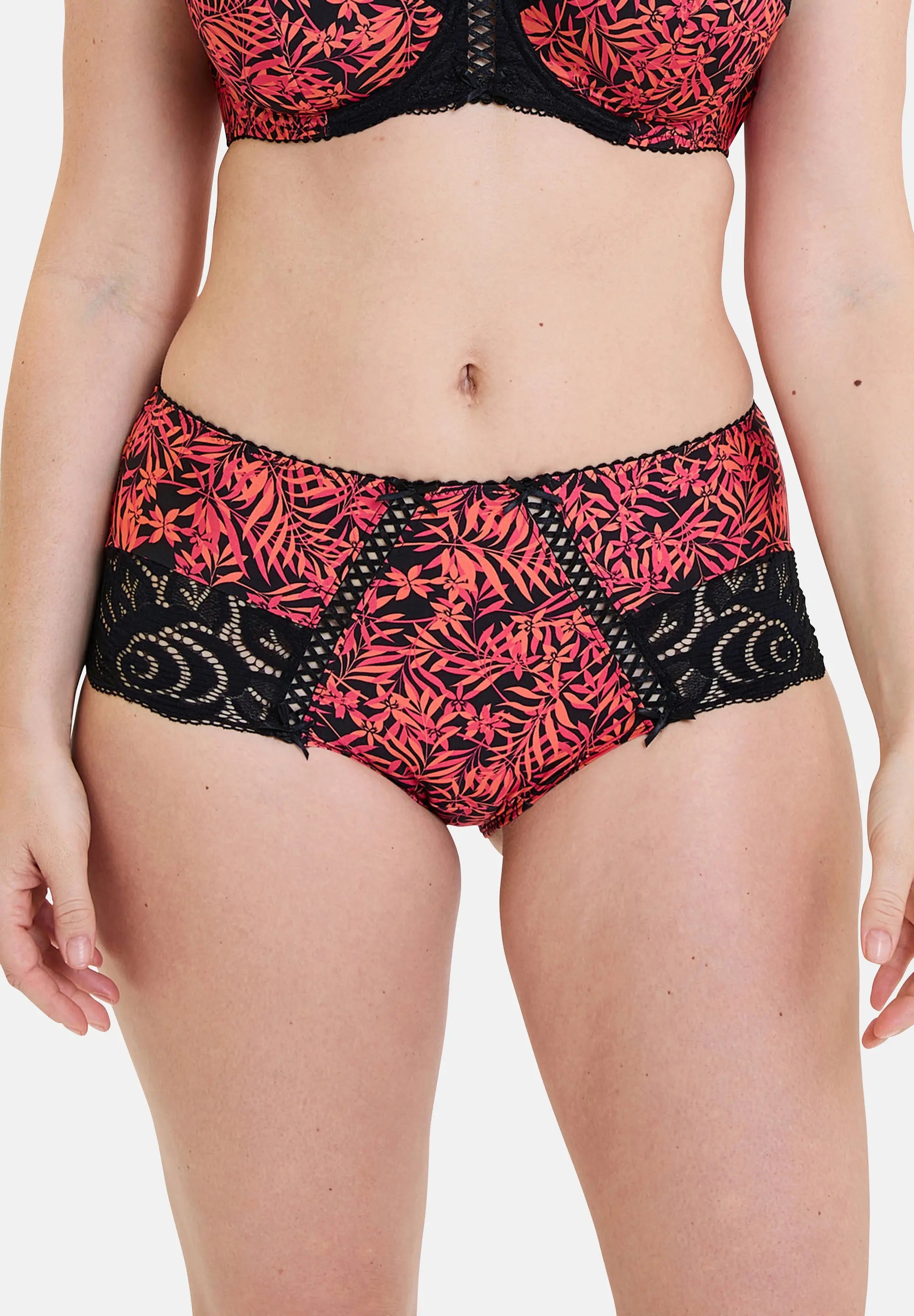 Shorty Amélie Print Feuillage Corail