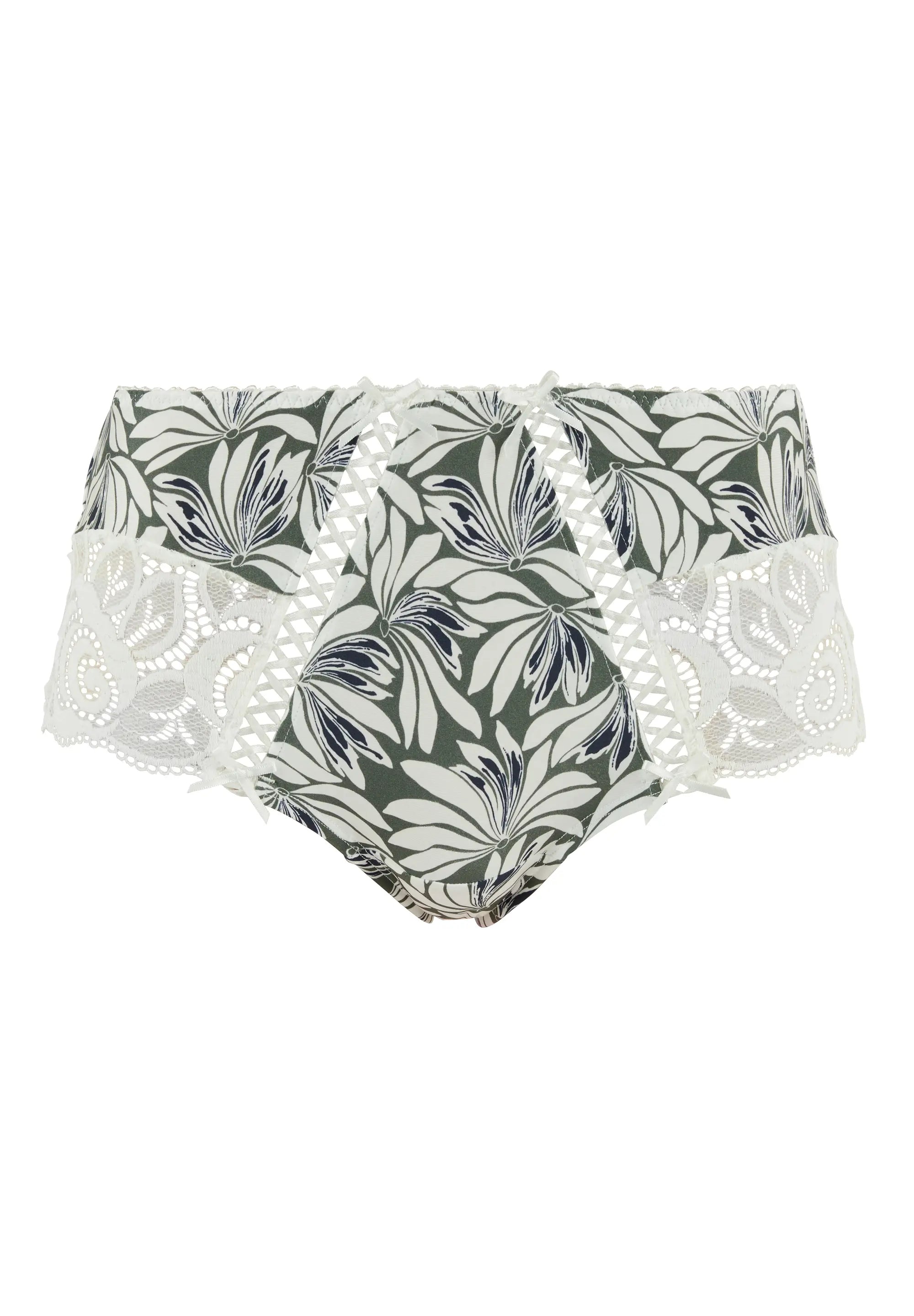 Damen-Hipster Amélie Print Bedruckt Floral Thymiangrün