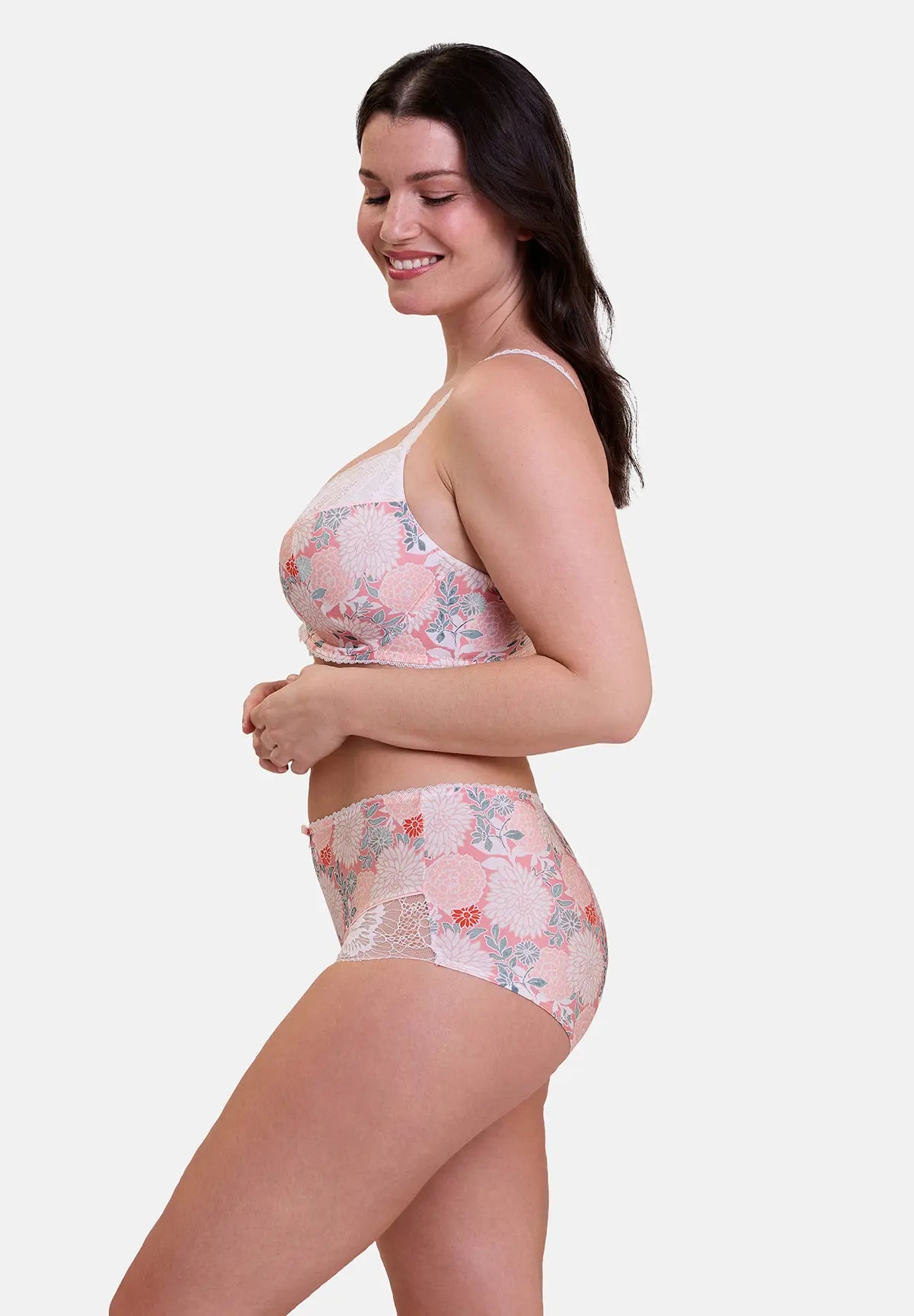 Aurélie Shorty met lichte Dahlia-print