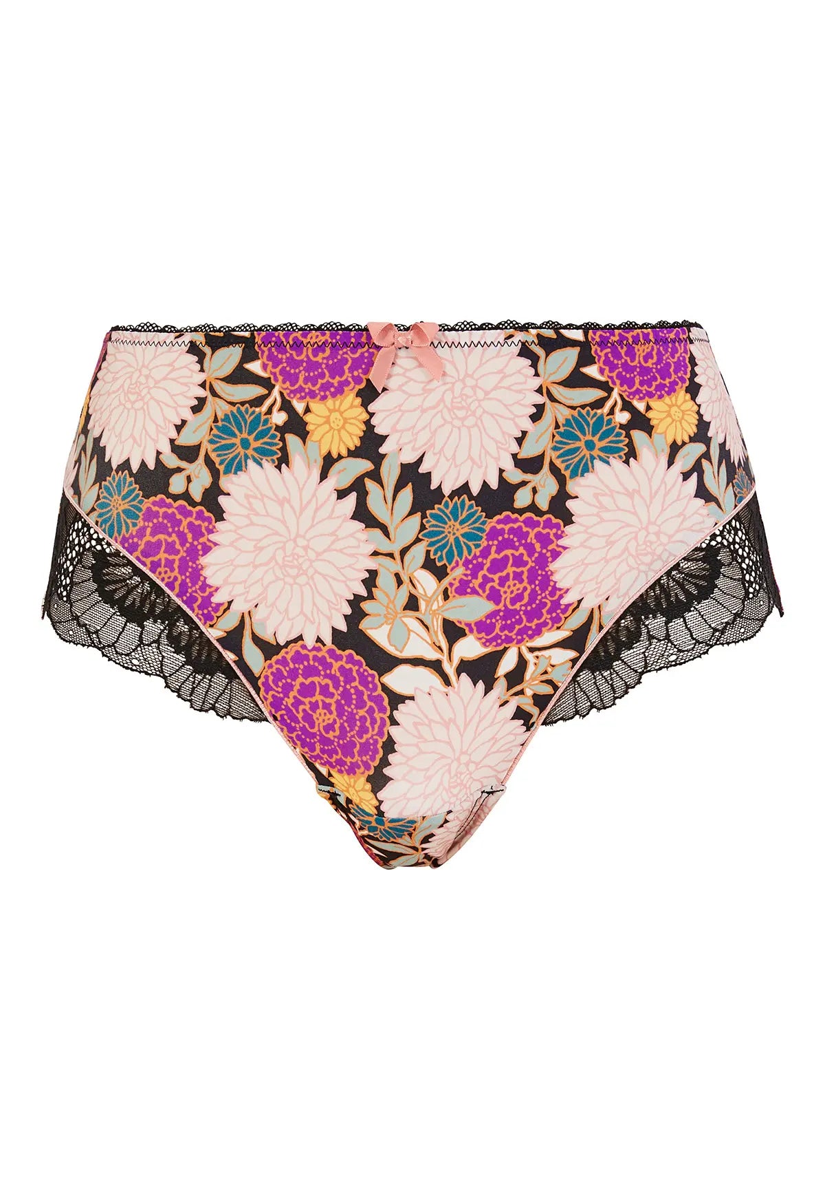 Aurélie Shorty met donkere dahliaprint